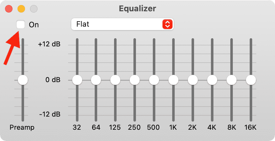 Turn off Equalizer on Mac to normalize AirPods sound
