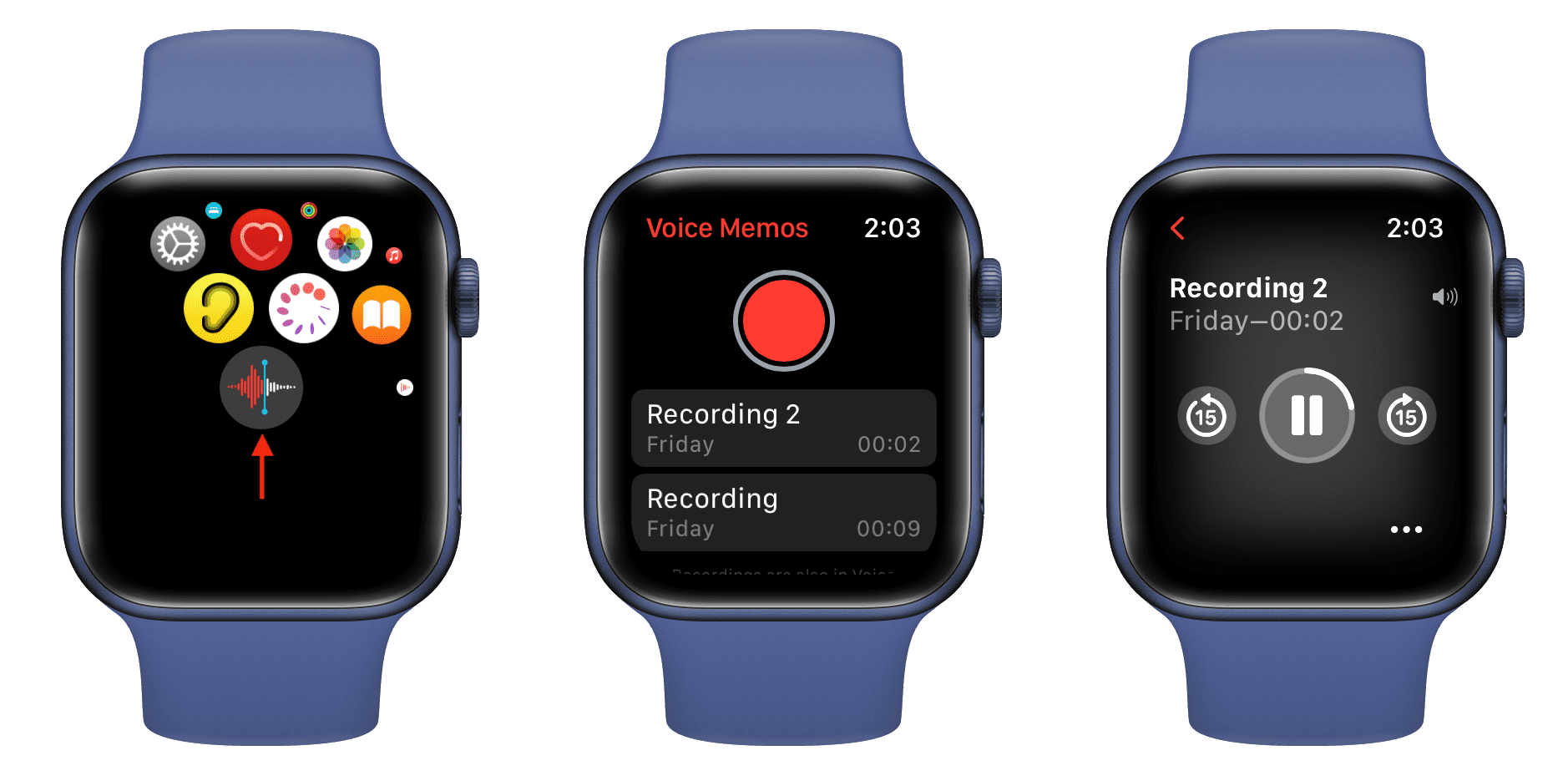 Voice Memos on Apple Watch