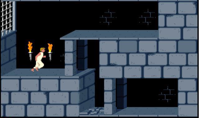 A screenshot from the original Prince of Persia game for the Apple II