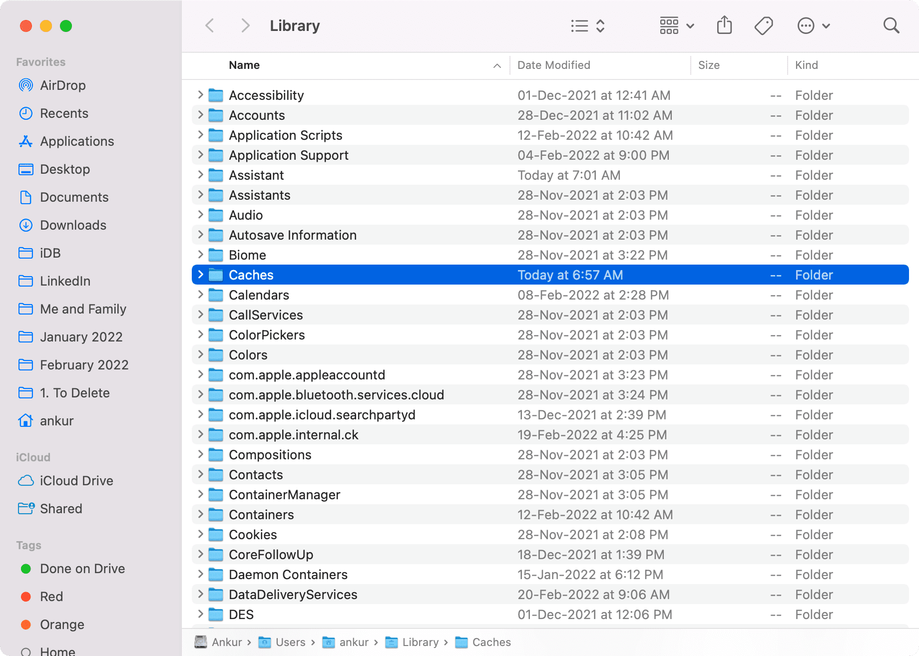Delete the Caches folder on your Mac to free lots of space quickly