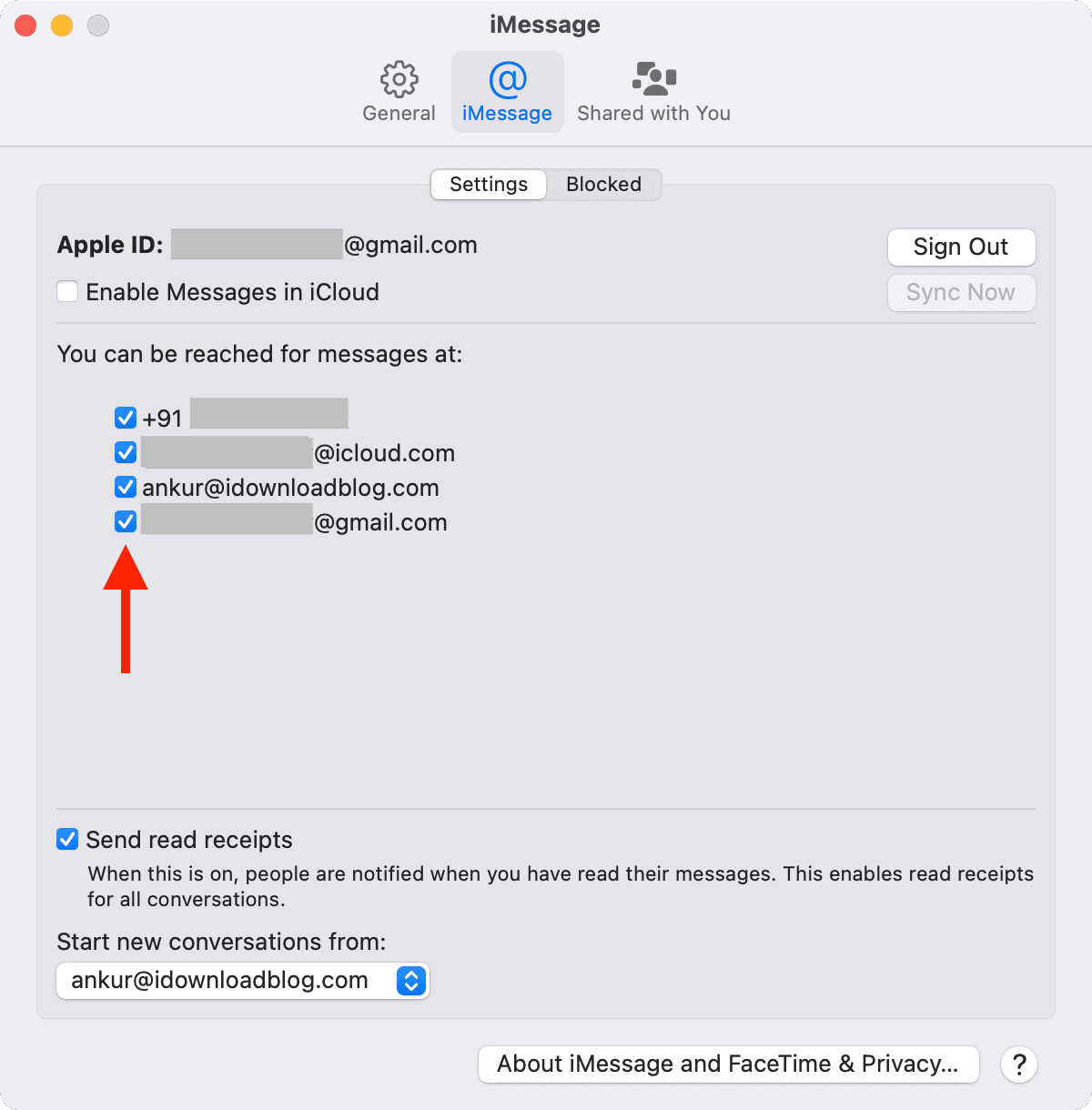 Check email in iMessage on Mac