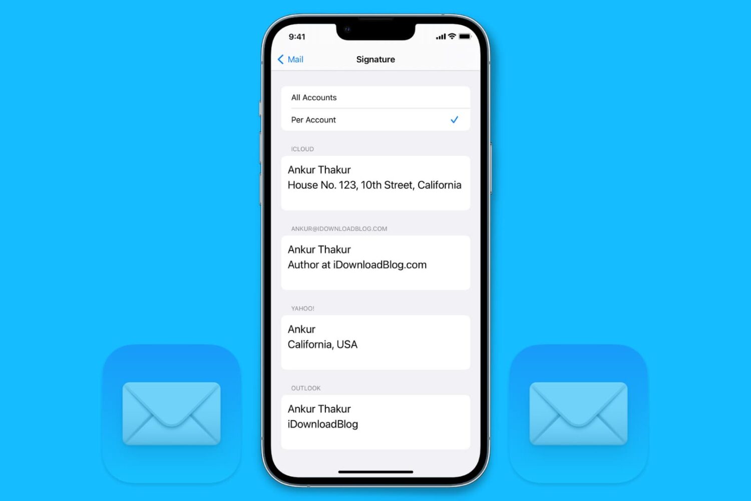 Multiple Email Signatures on iPhone