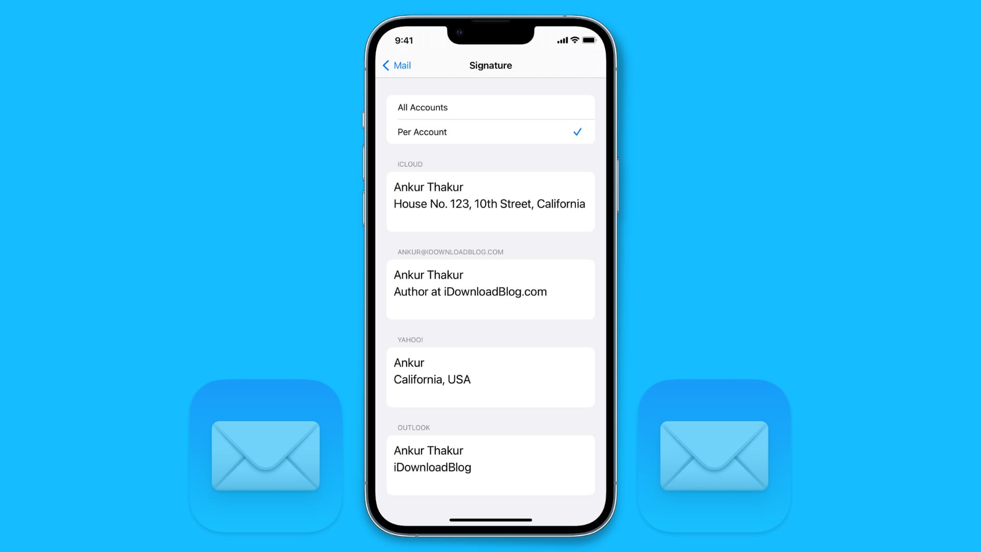 Multiple Email Signatures on iPhone
