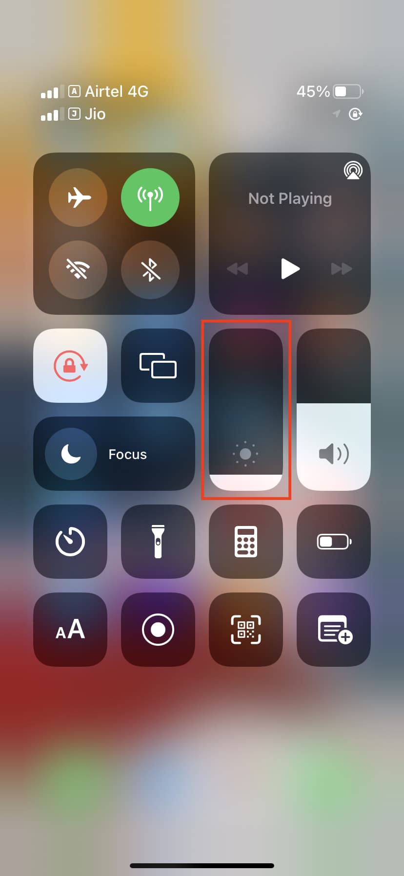 Lower screen brightness to save battery on iPhone