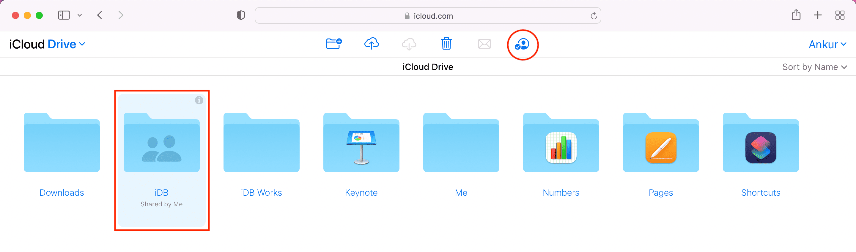 Manage shared iCloud folders in a web browser