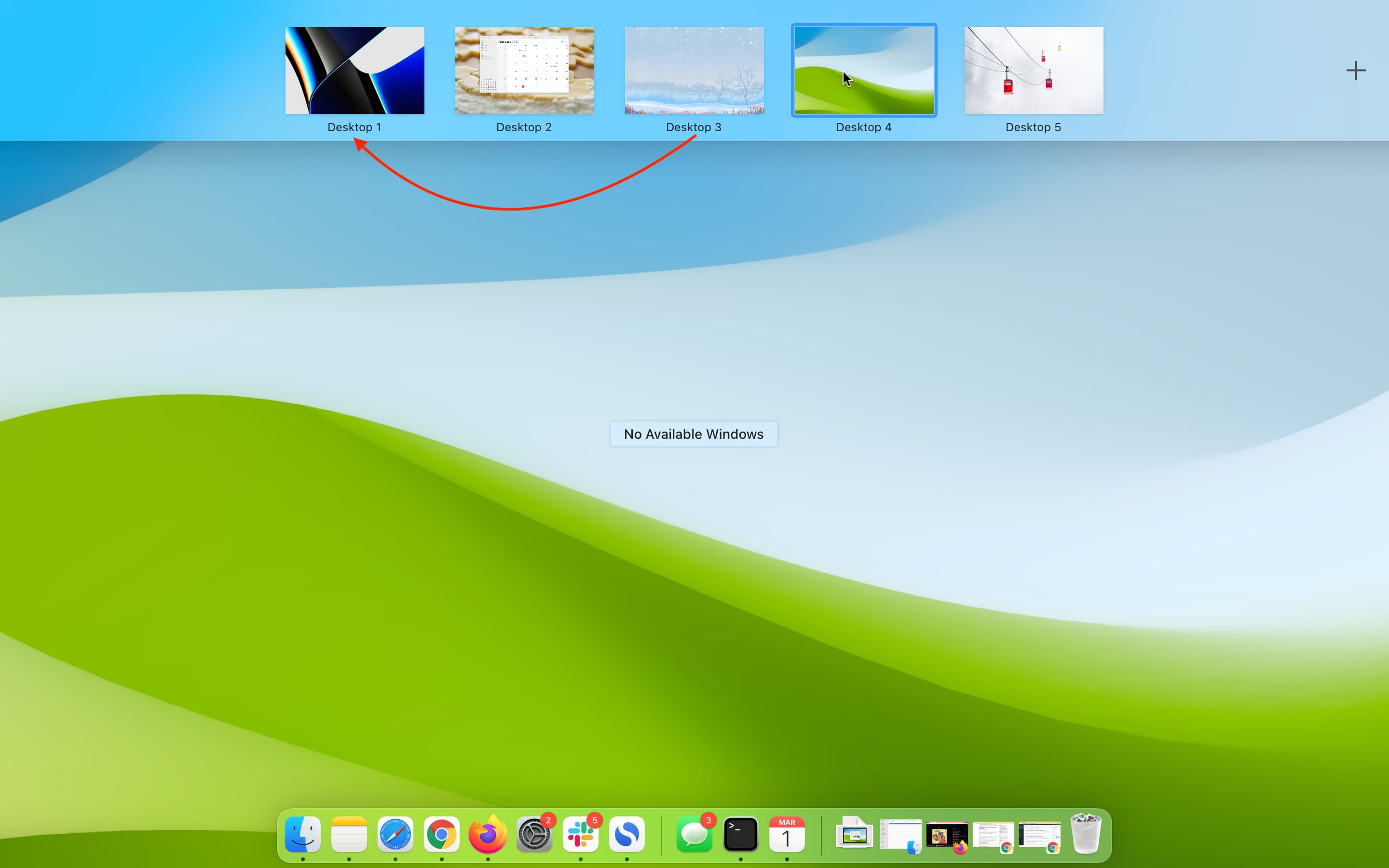 Multiple spaces on Mac