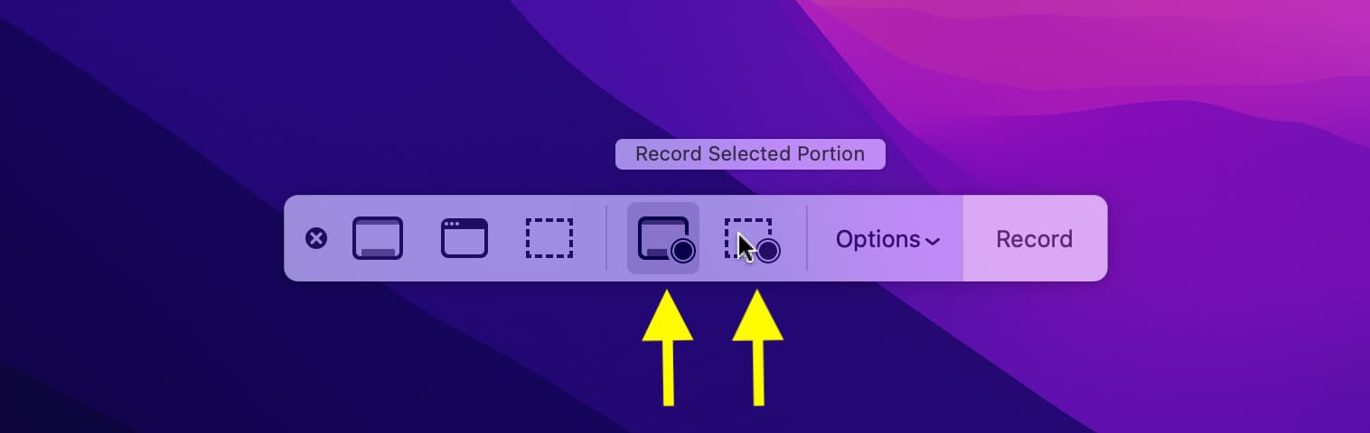 Record full or selected screen on Mac