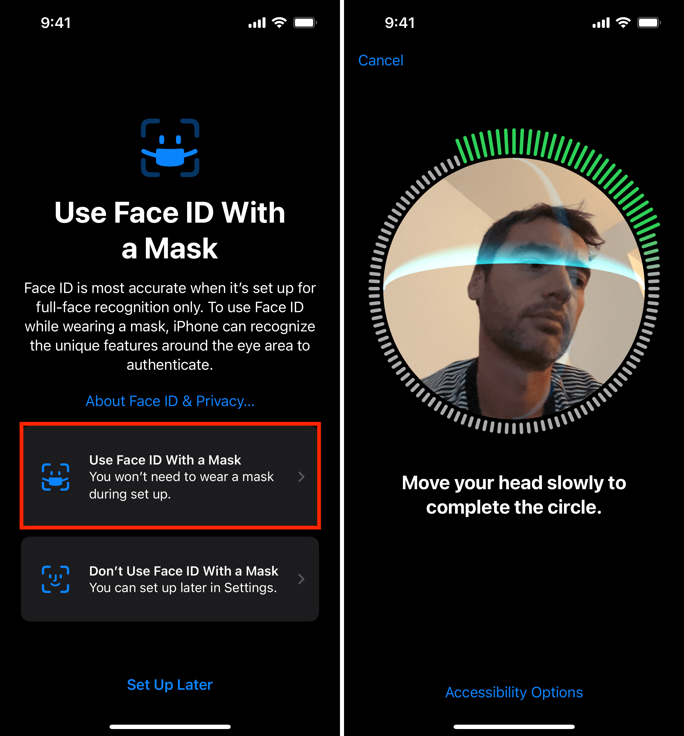 Set up Use Face ID With a Mask on iPhone 12 and 13