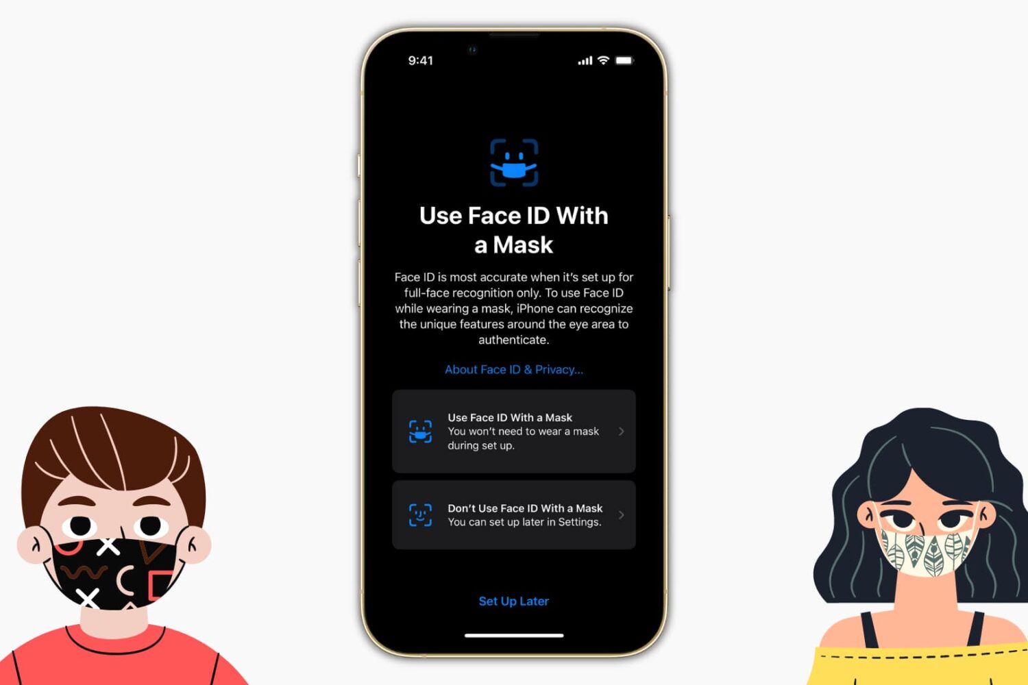 Use Face ID on iPhone while wearing a mask