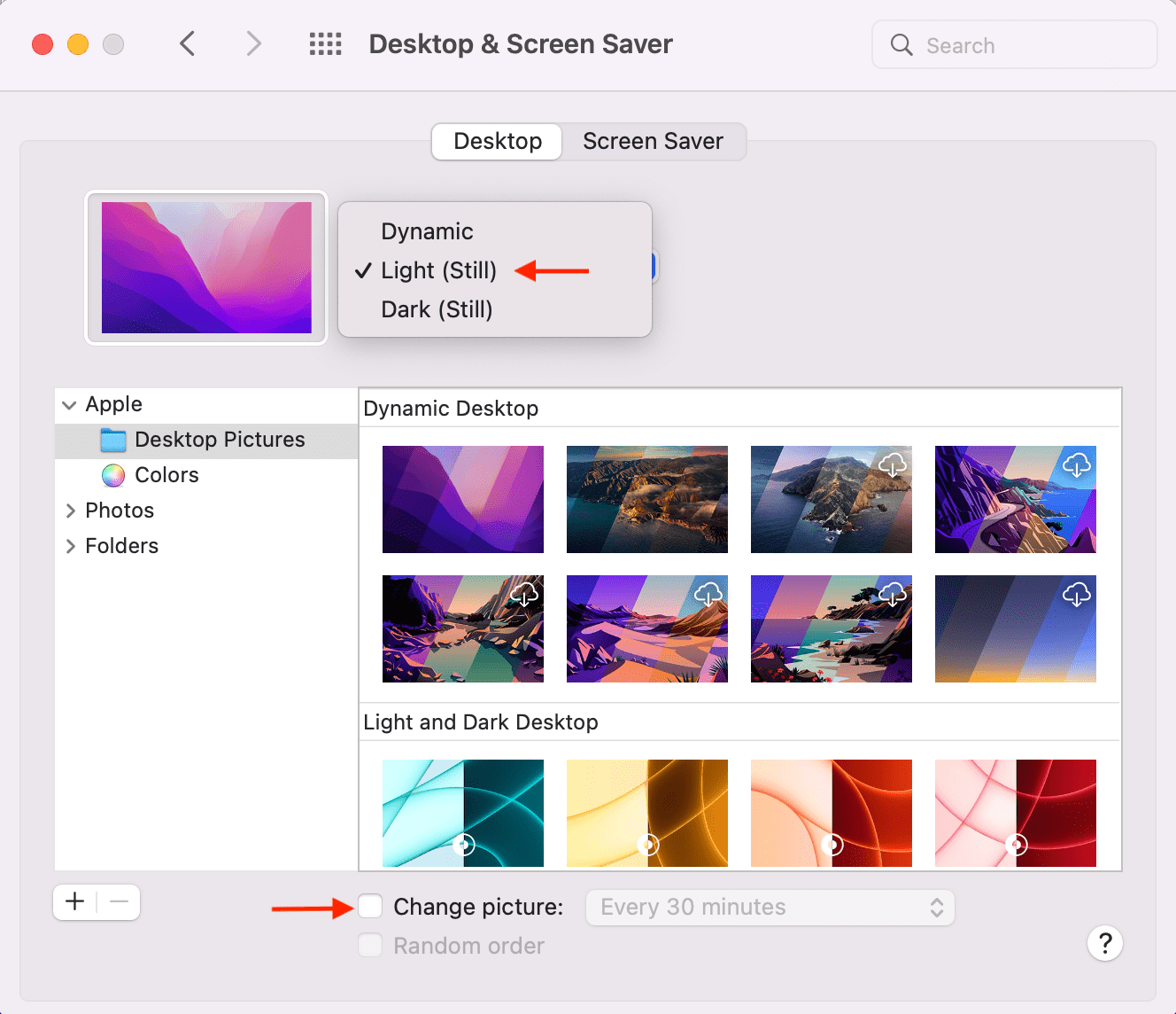 Wallpaper settings on MacBook to increase battery life