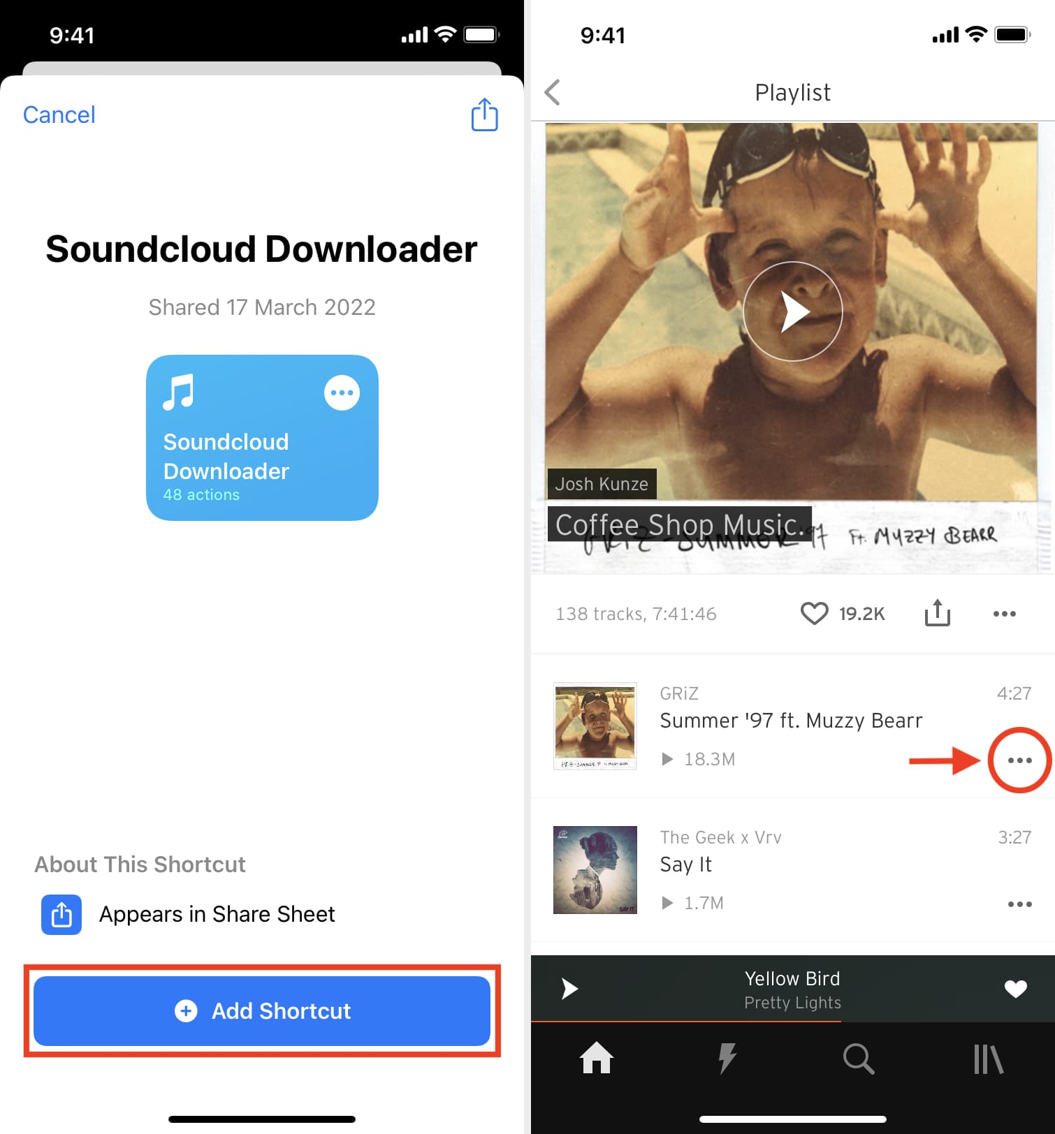 Add Shortcut to download SoundCloud music on iPhone