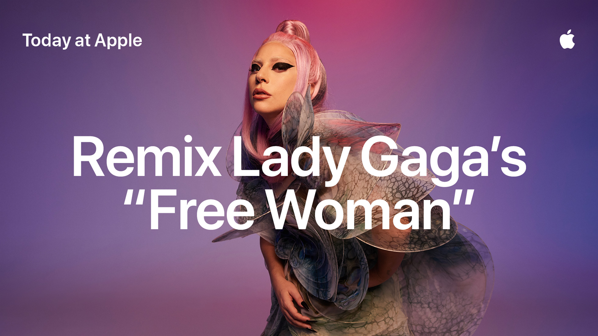 Featured image to illustrate the new Today at Apple remixing sessions in GarageBand featuring Lady GaGa music