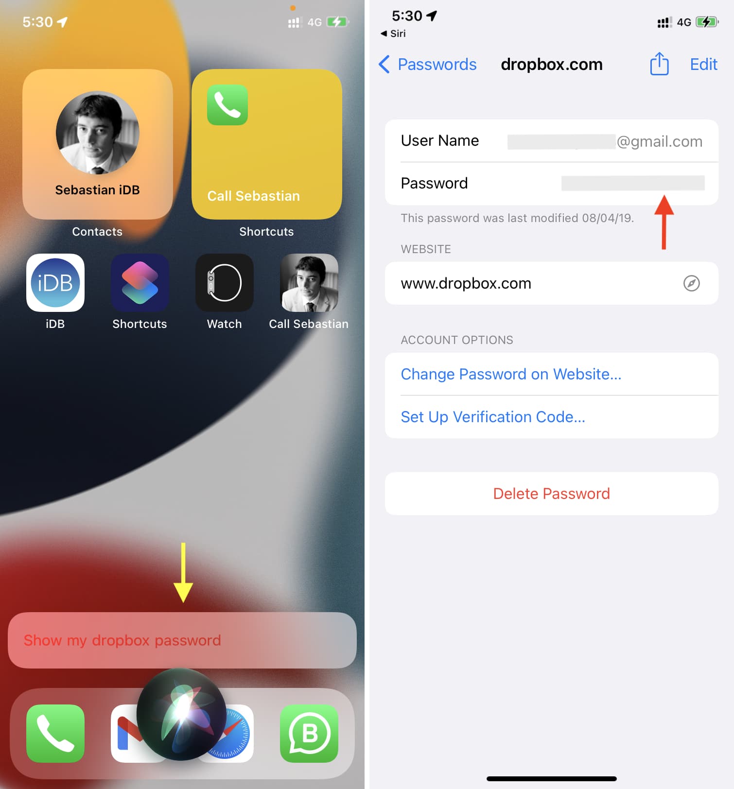Ask Siri to show an iCloud Keychain password on iPhone