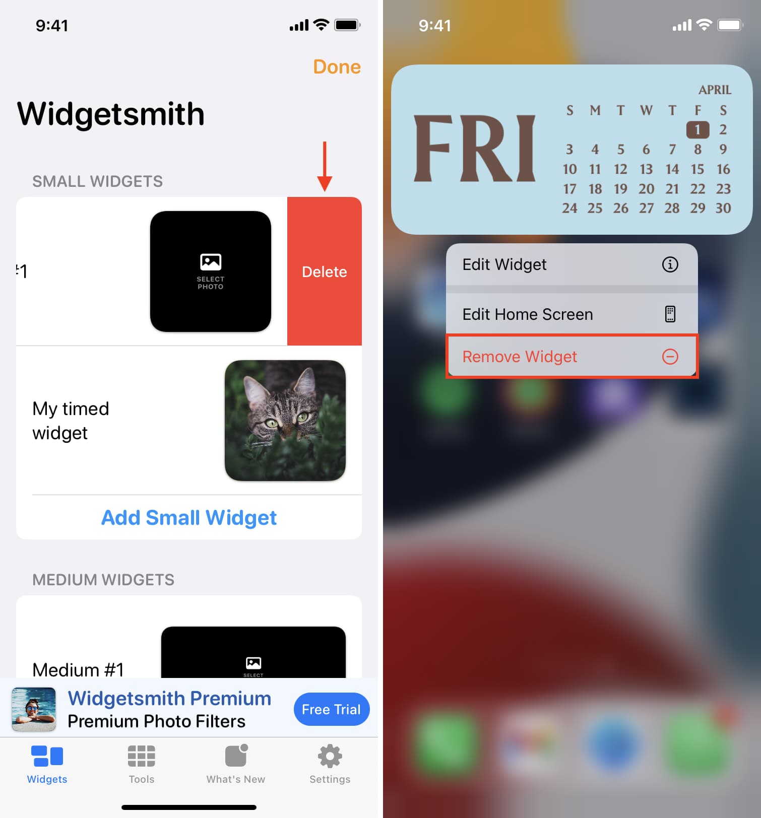 Delete Widgetsmith widget from iPhone