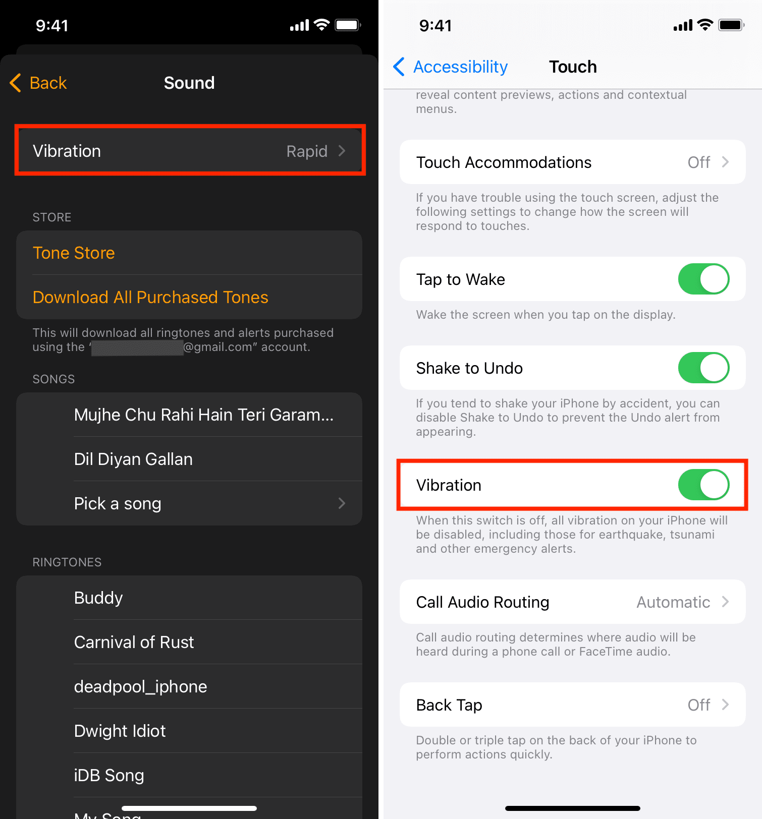 Fix iPhone alarm vibration