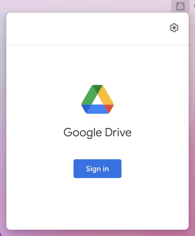 Google Drive Sign in Mac