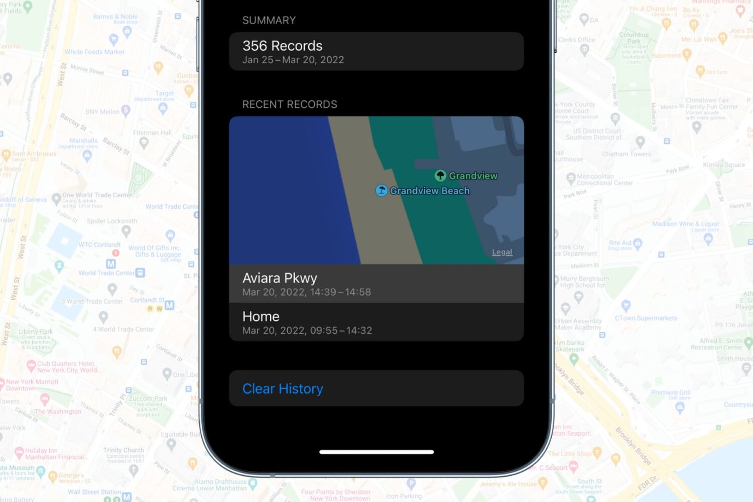 See your Location History on iPhone and manage it