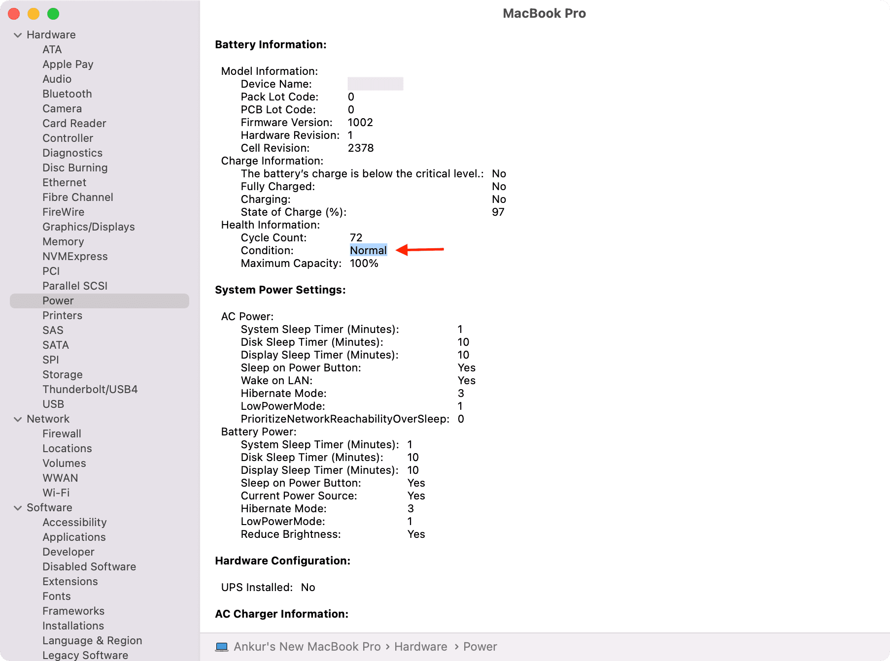 Mac Battery Condition