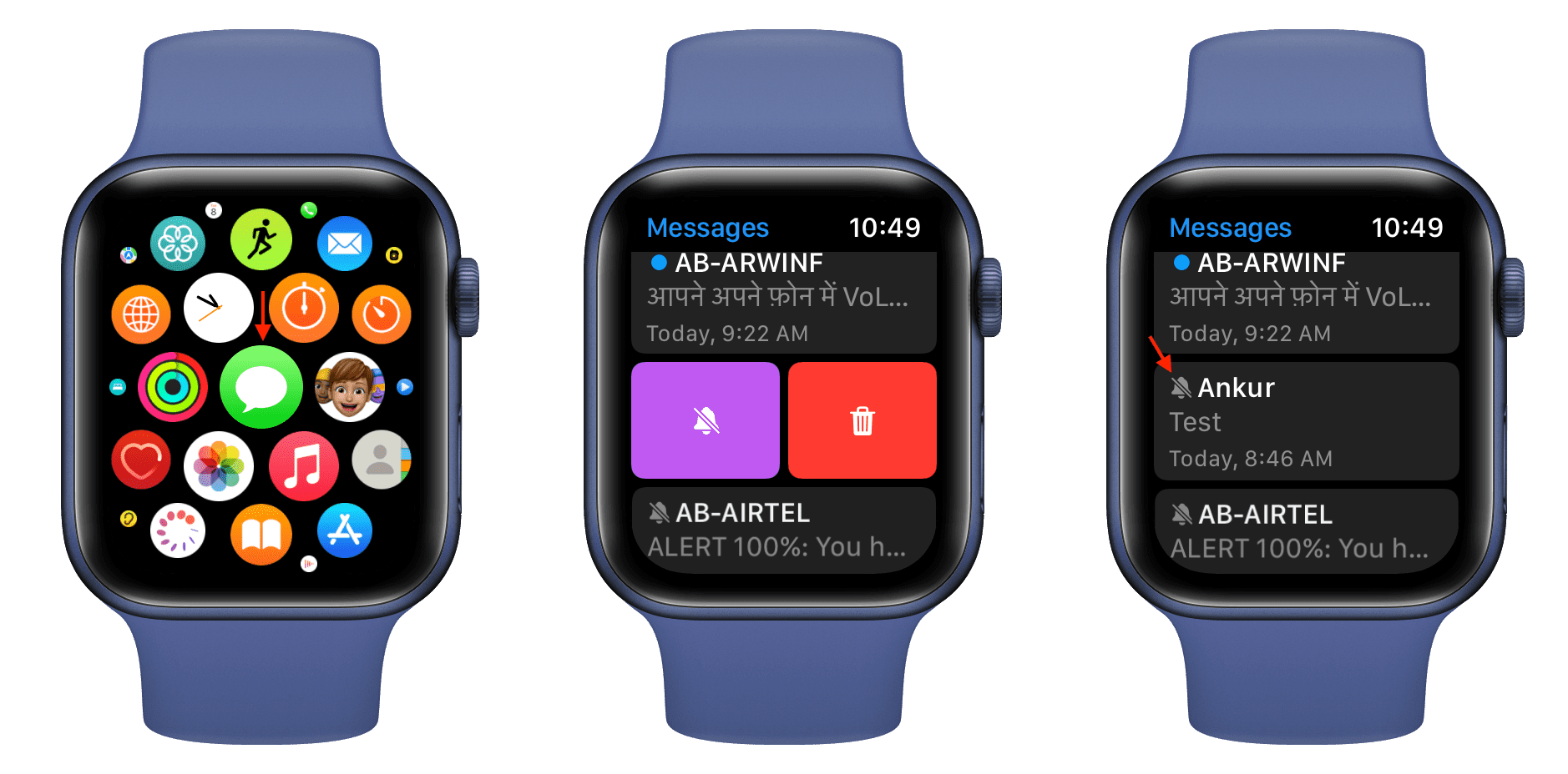 Mute iMessage on Apple Watch