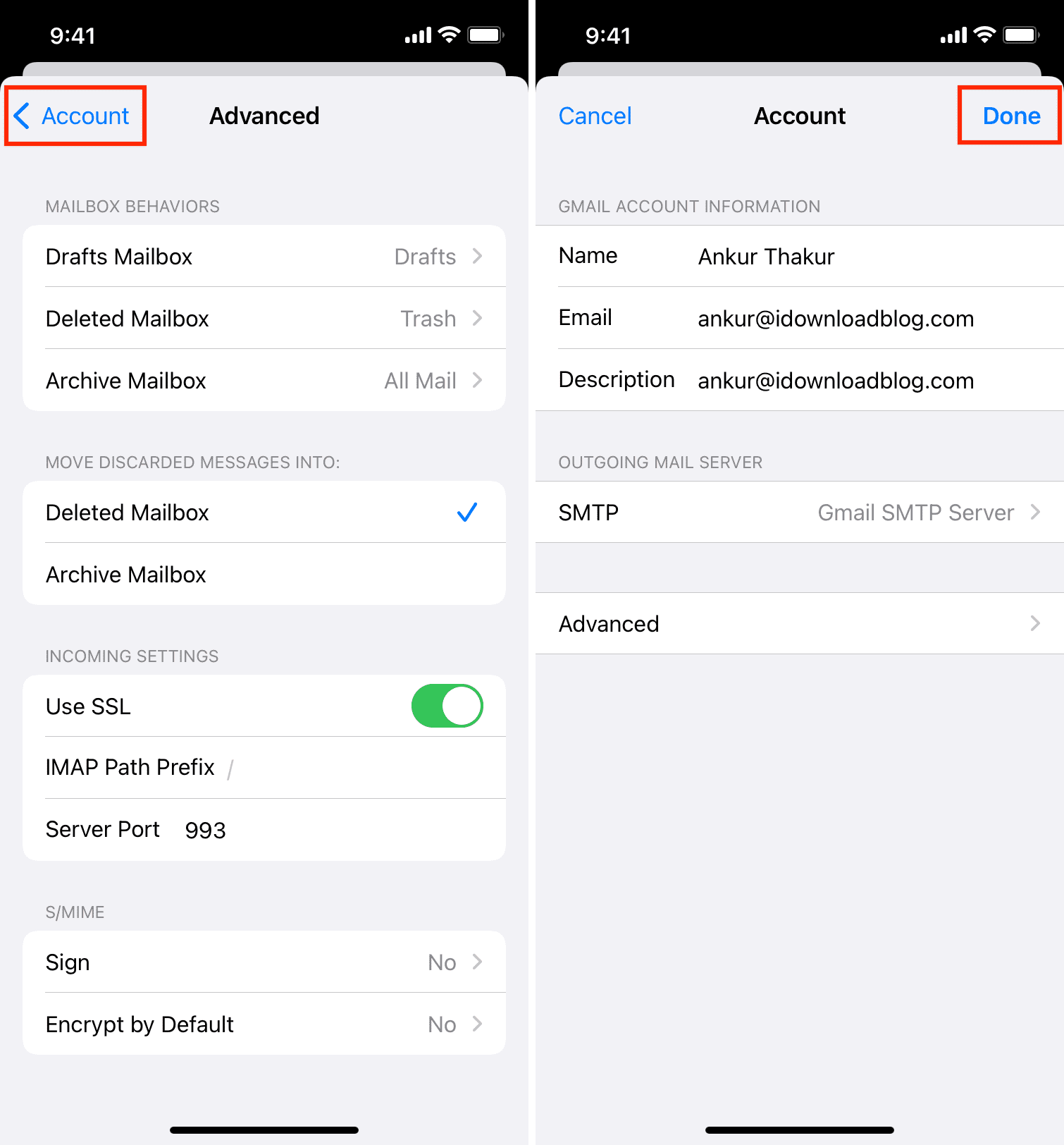 Save Deleted Mailbox settings