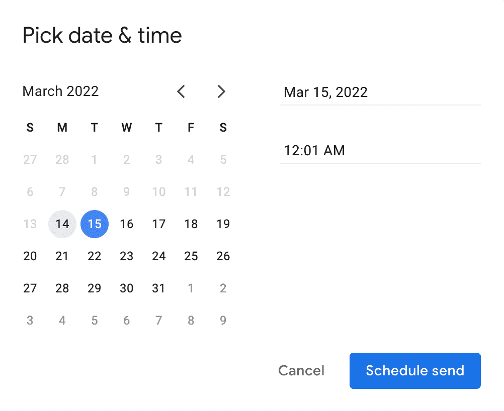 Set email Schedule time