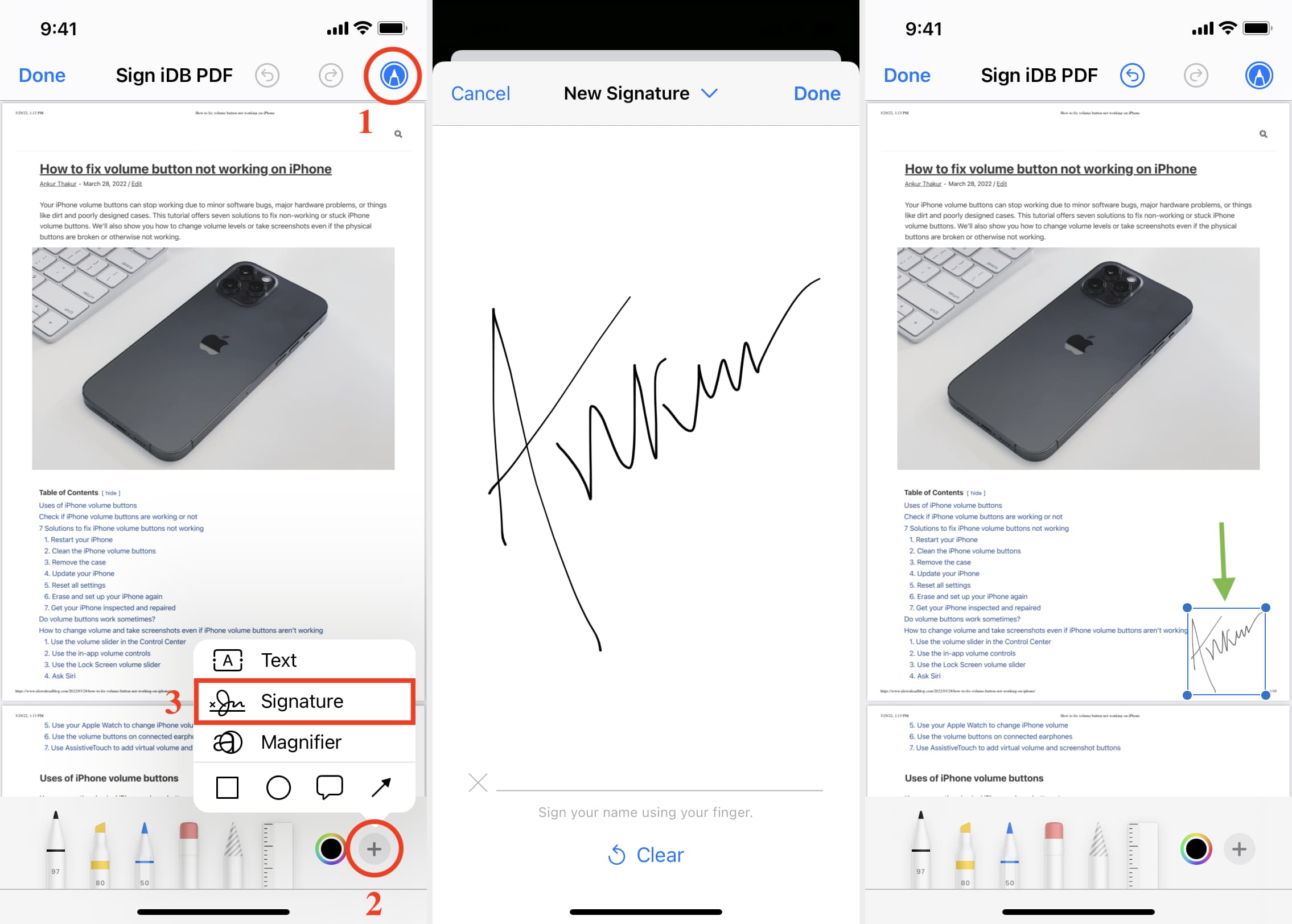 Sign a PDF using Markup on iPhone