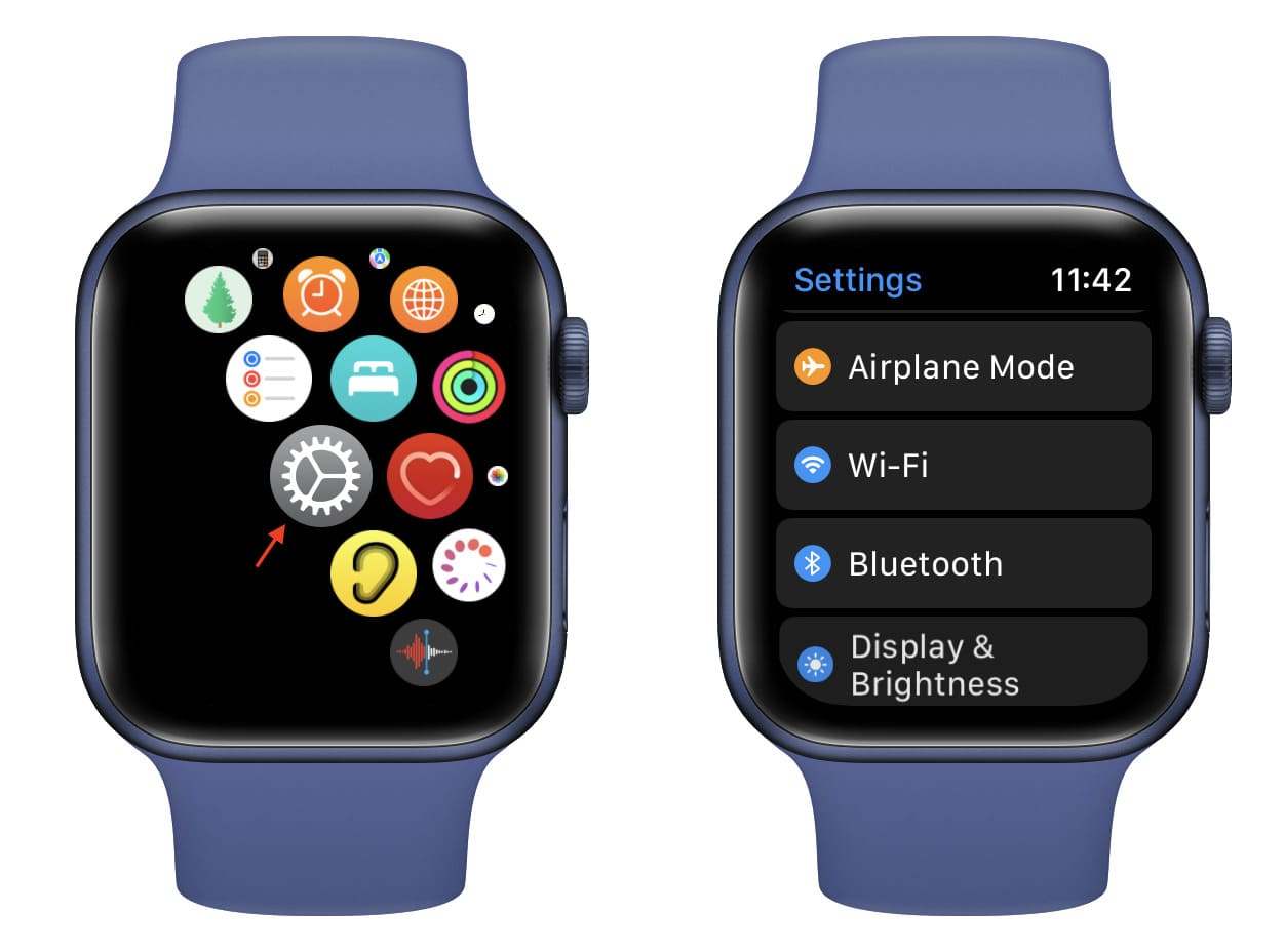 Wi-Fi and Bluetooth settings on Apple Watch
