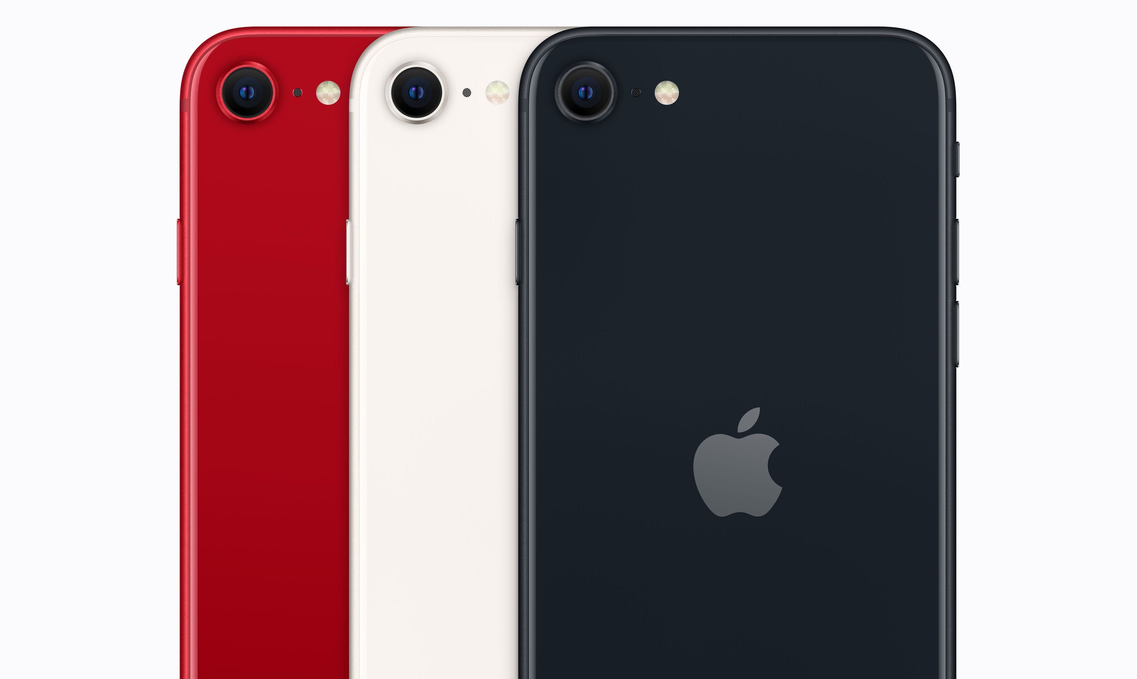 iPhone SE all colors - red, white, and black
