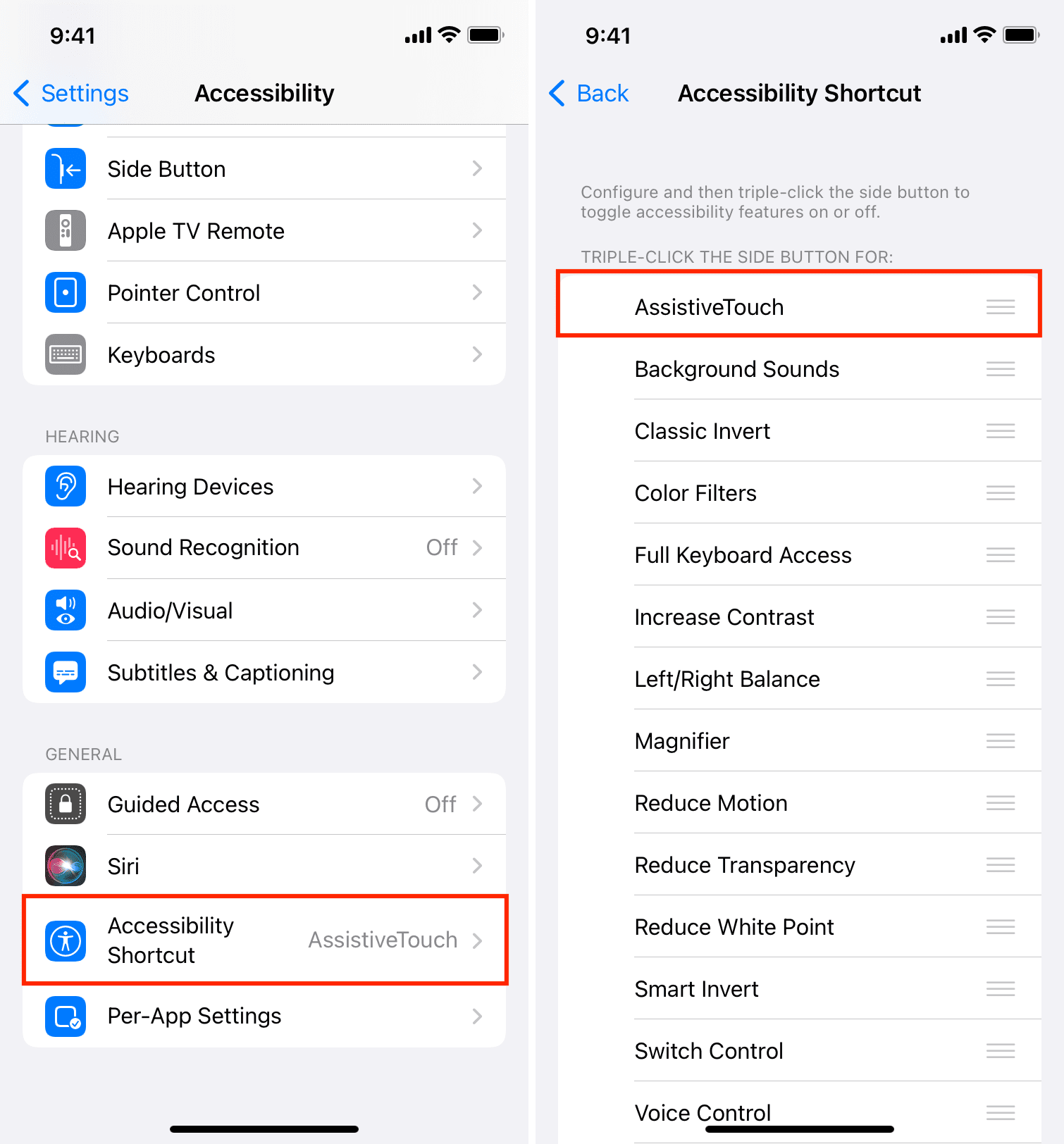 Accessibility Shortcut on iPhone