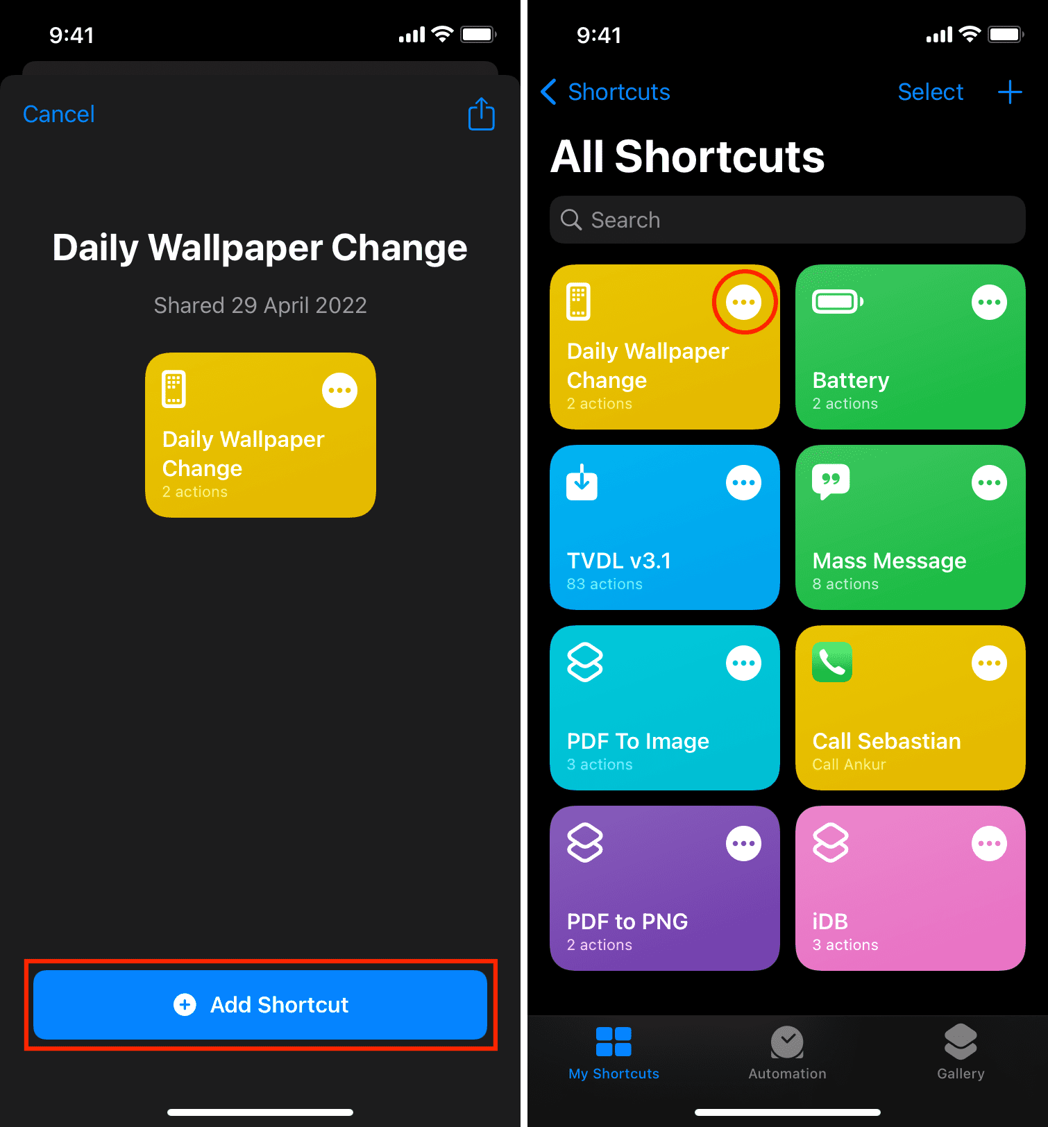 Add Daily Wallpaper Change shortcut to your iPhone