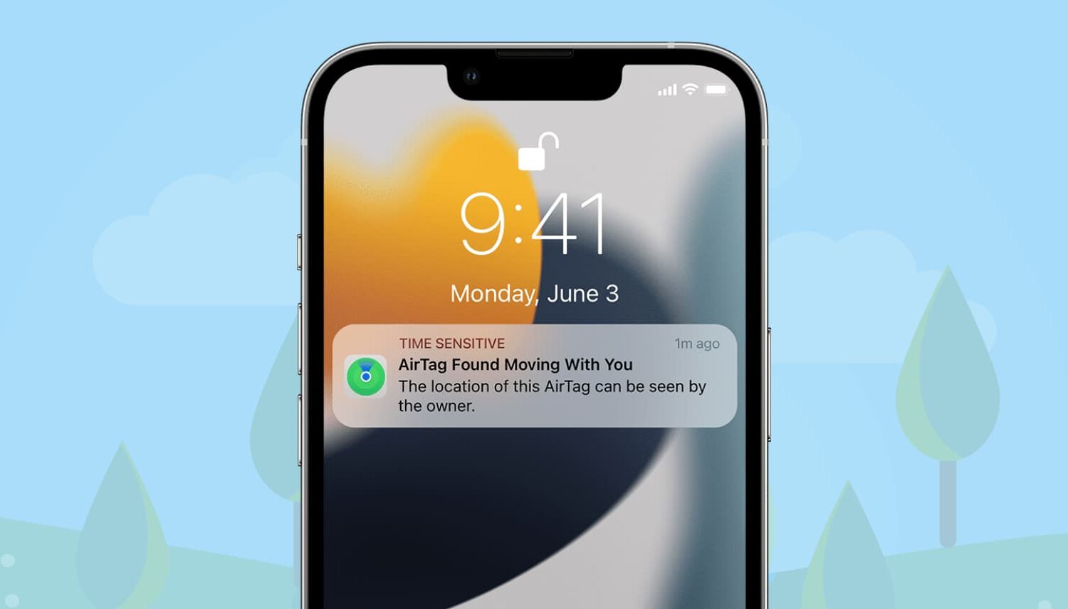 AirTag Found Moving With You notification on iPhone