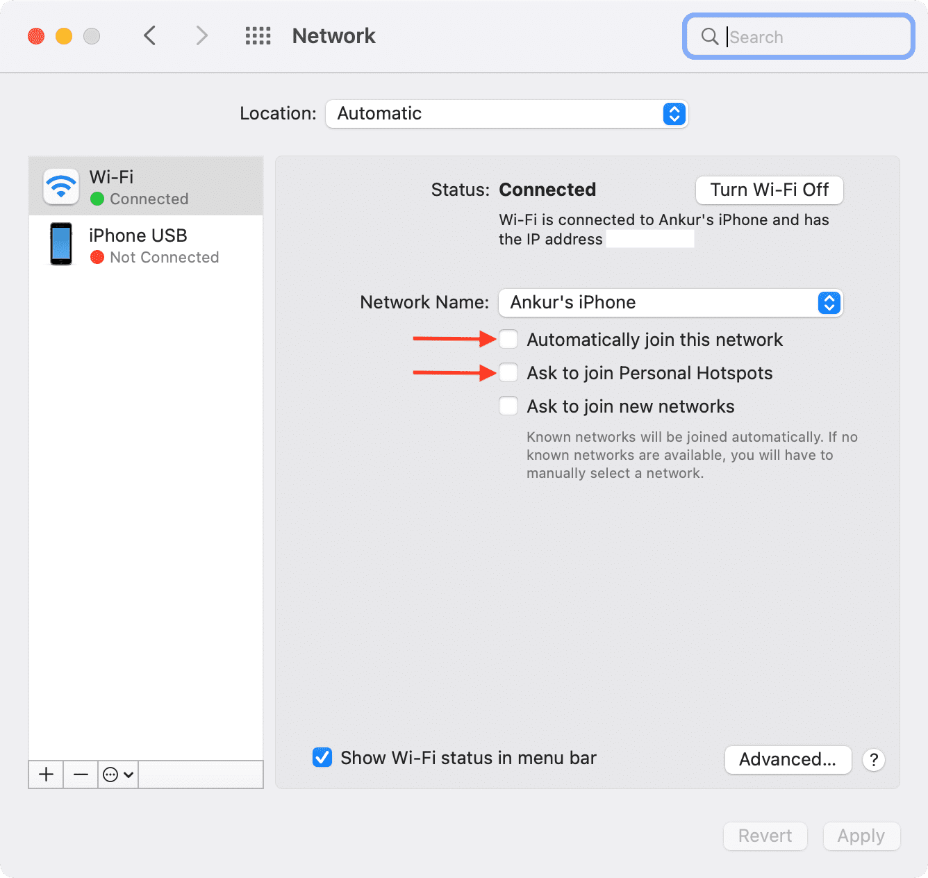 Ask to join Personal Hotspots on Mac