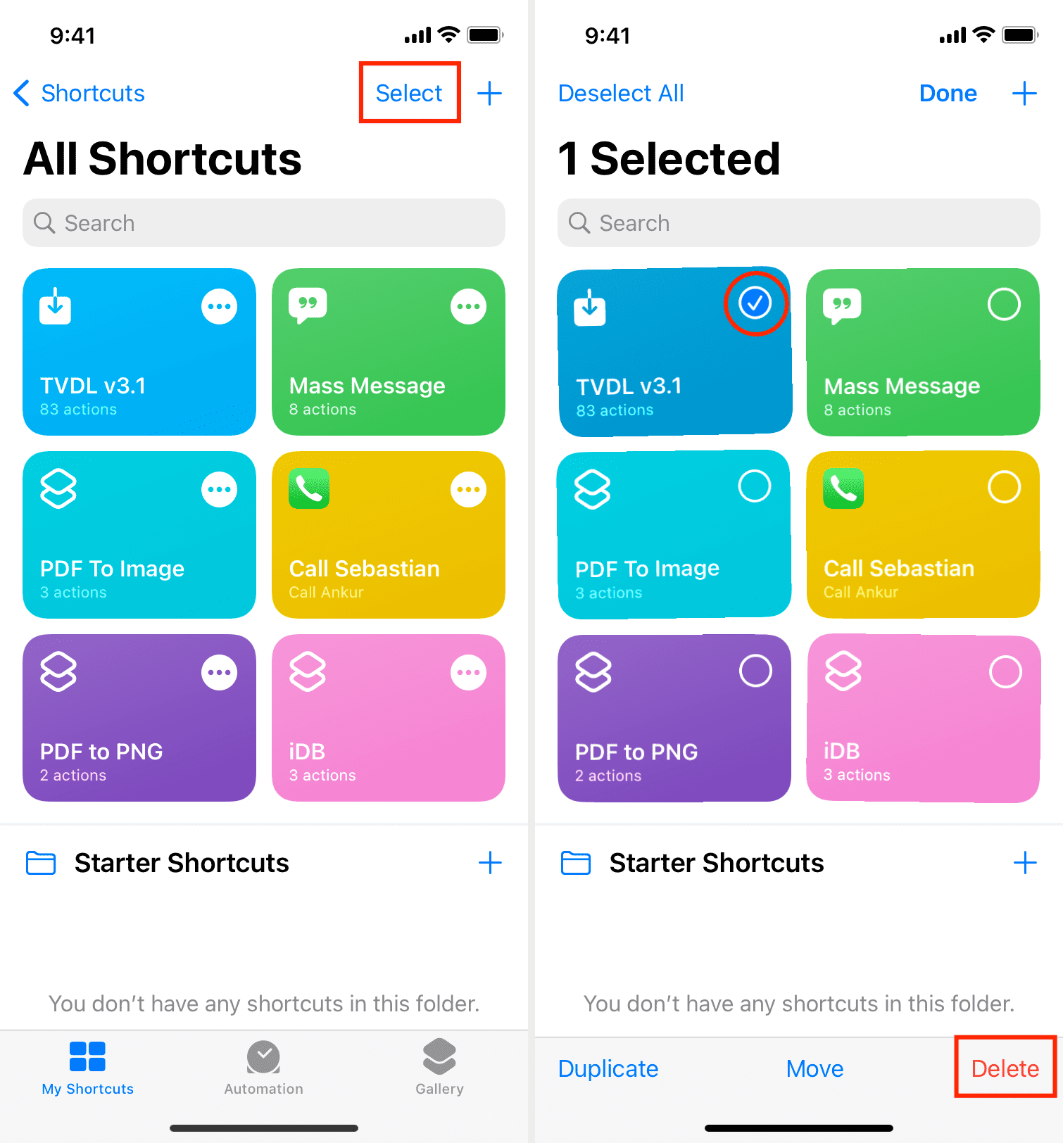 Delete iOS Shortcut on iPhone