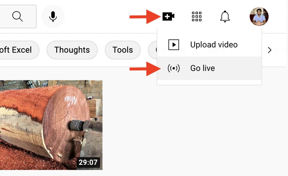 Go live on YouTube from your computer