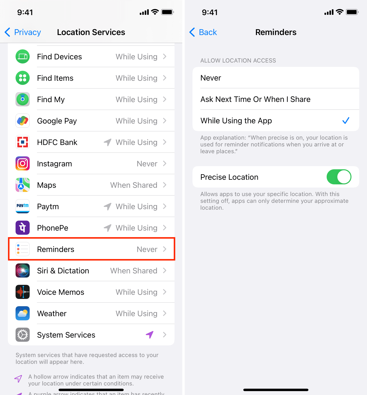 Fix Location-based reminders not working on iPhone