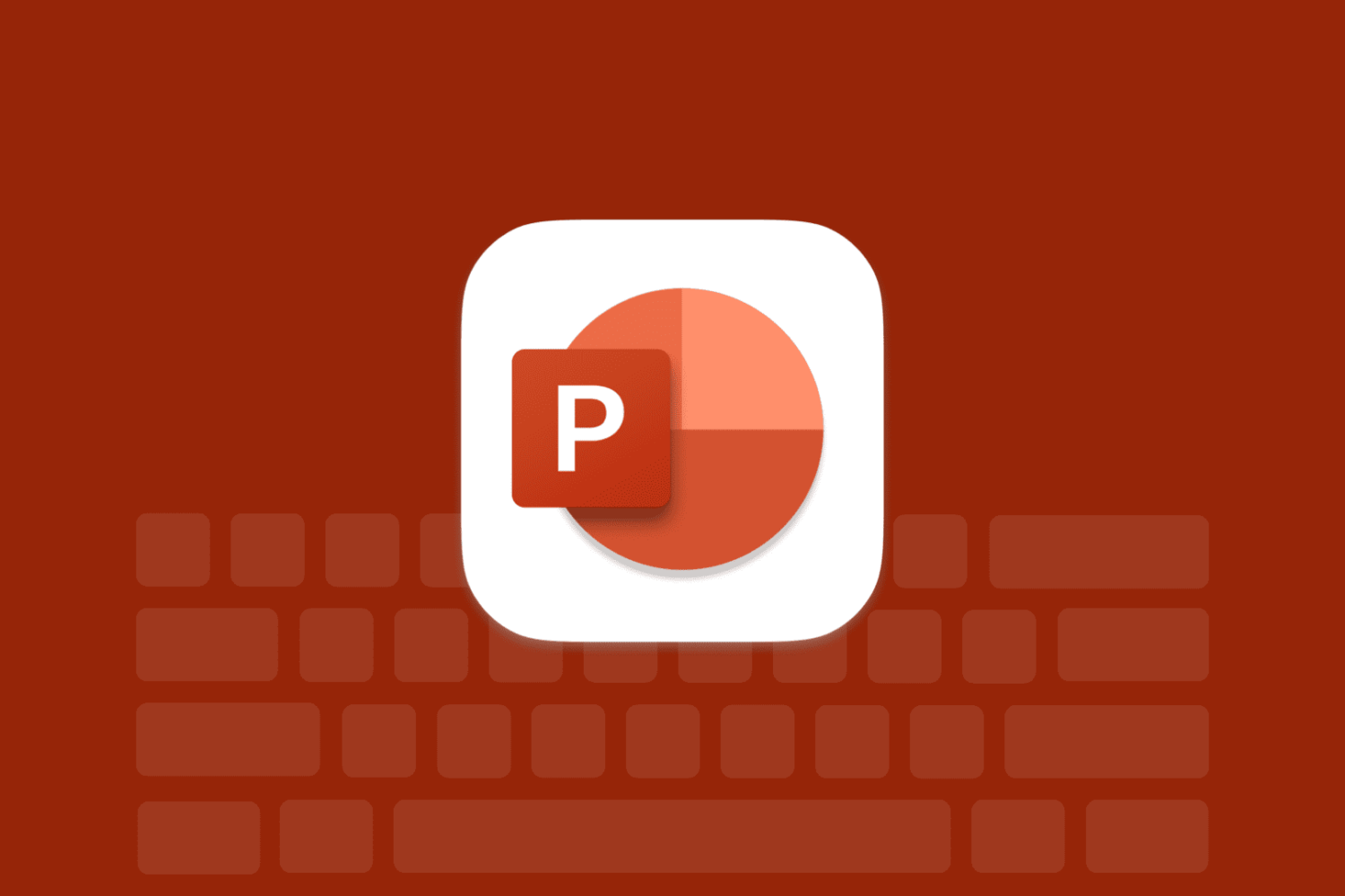 Microsoft Powerpoint logo on a dark brown background
