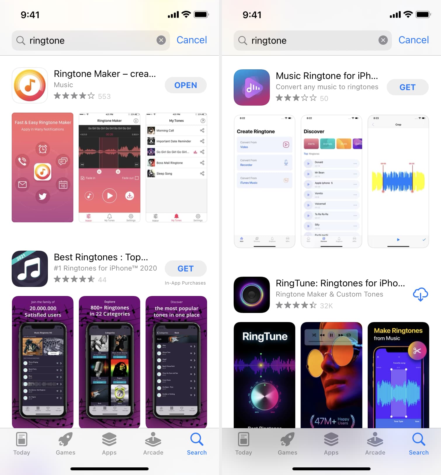 Ringtone apps on iPhone