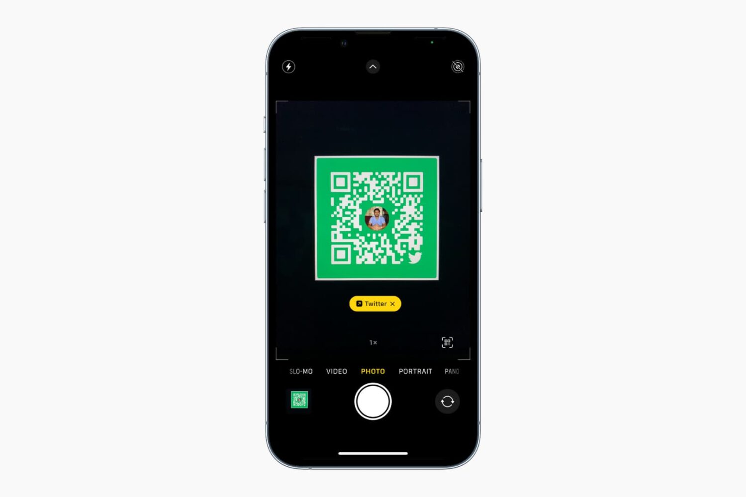 iPhone showing how to scan QR code using the Camera app