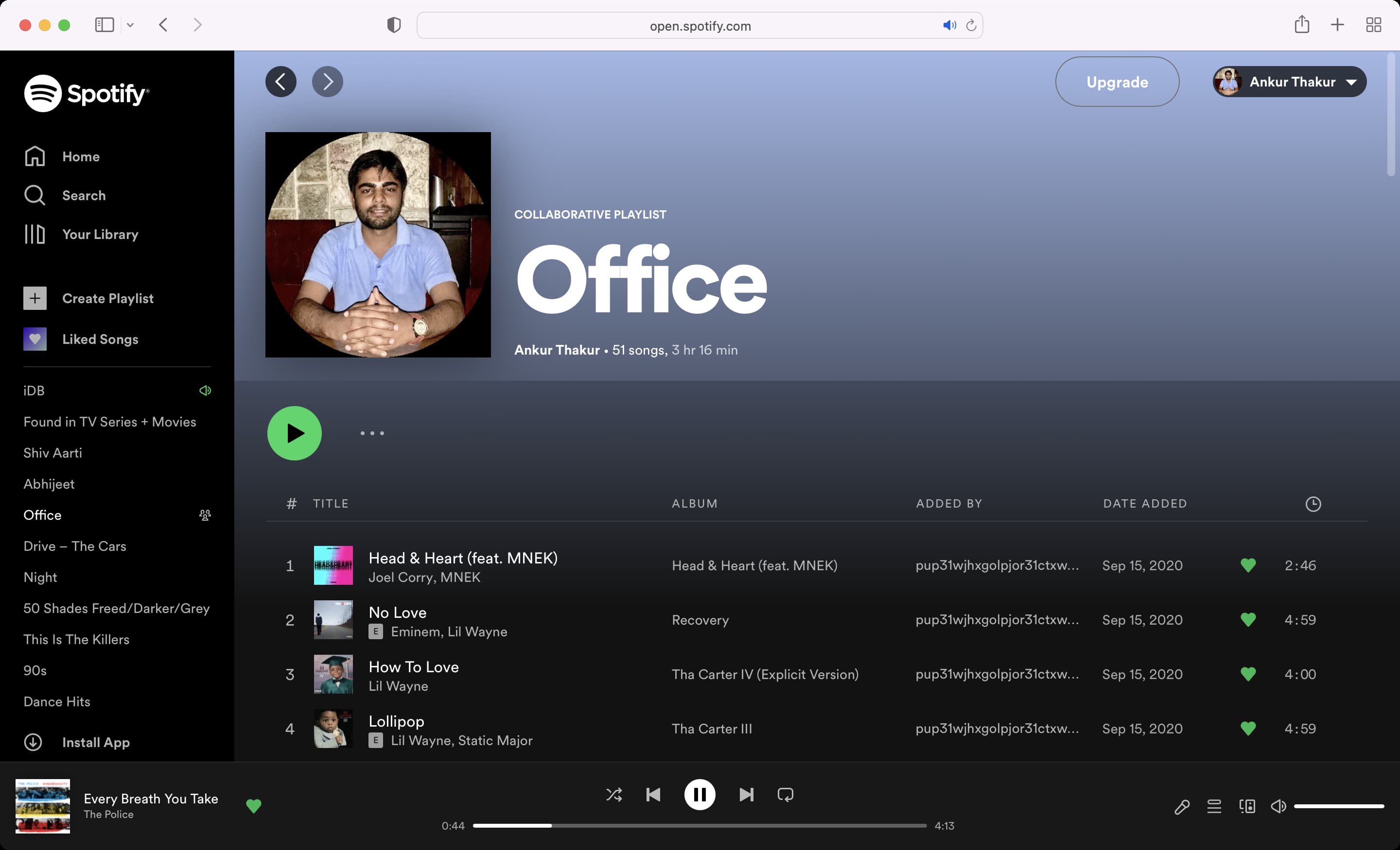 Spotify playlist cover image changed