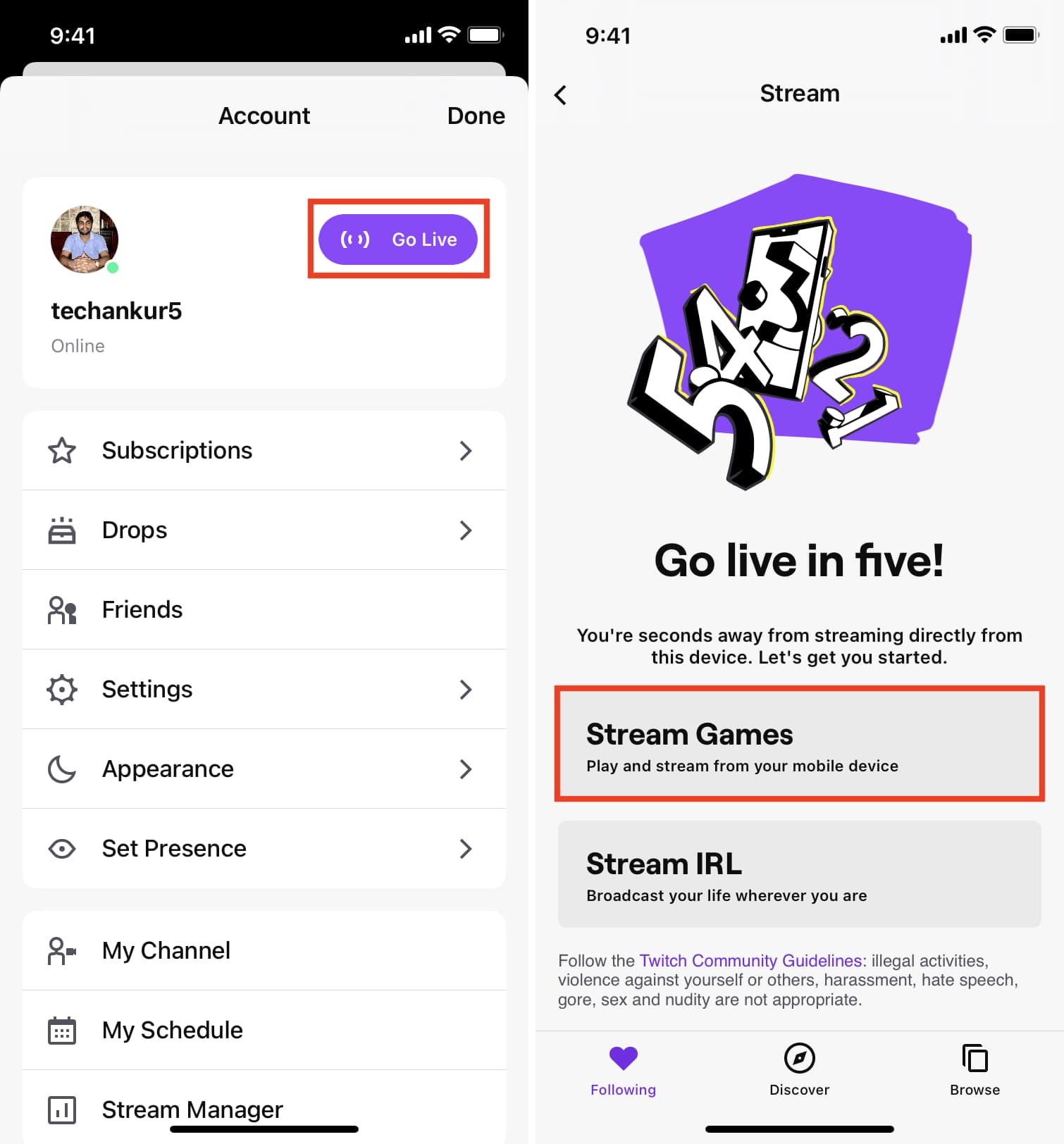 Stream Games on Twitch from iPhone