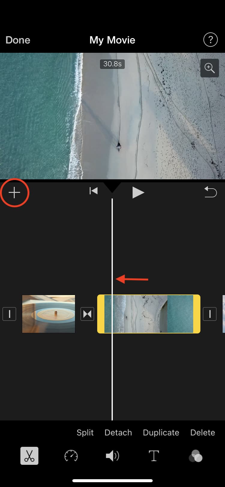 Add image or video for Picture in Picture in iPhone iMovie