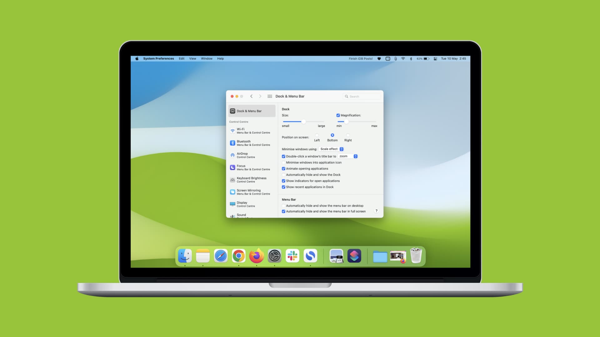 Customize Dock and menu bar on your Mac