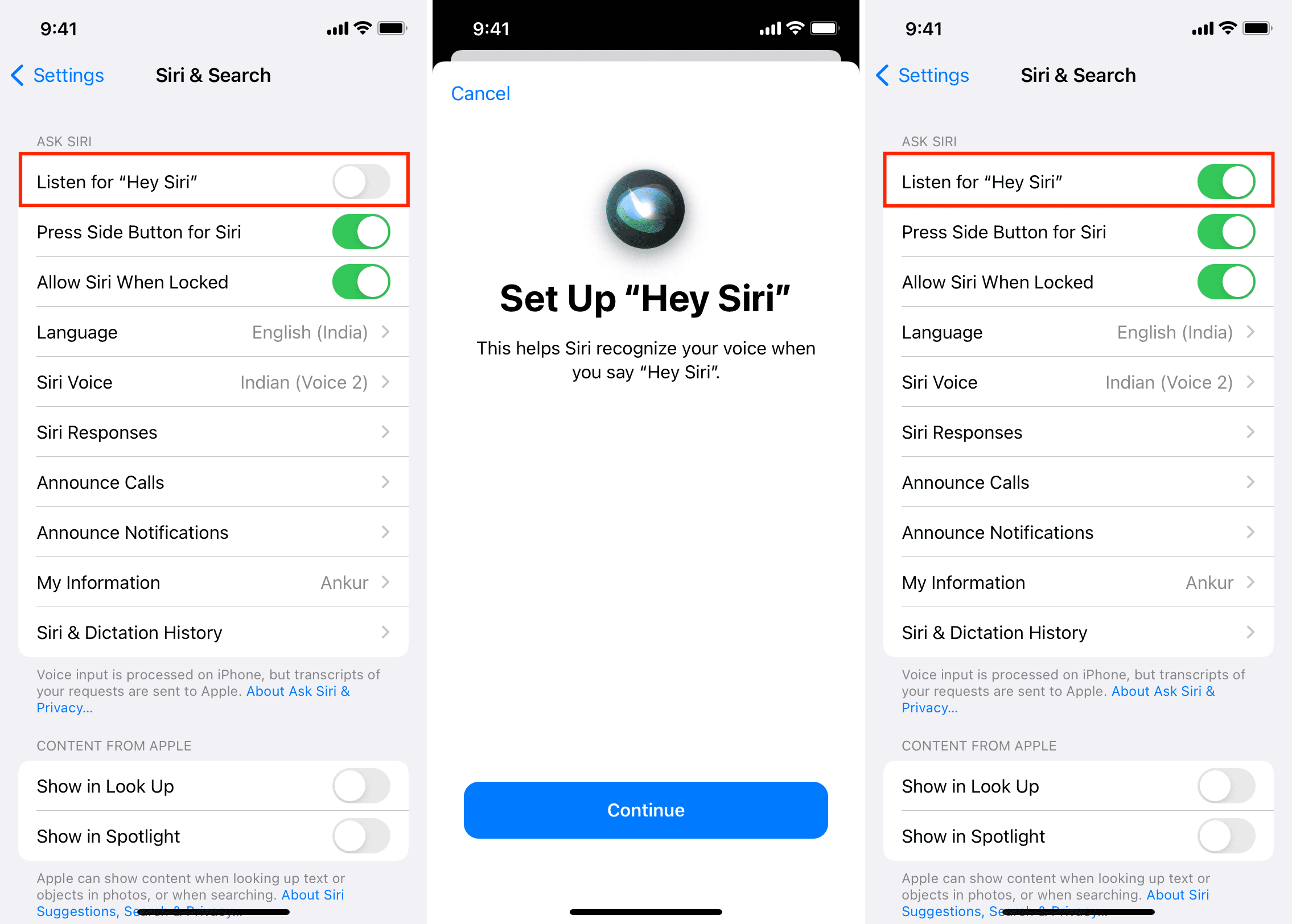 Disable and enable Hey Siri on iPhone