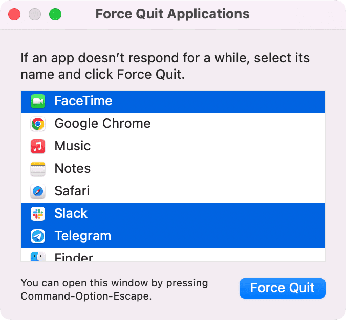 Force Quit apps that use Mac's camera