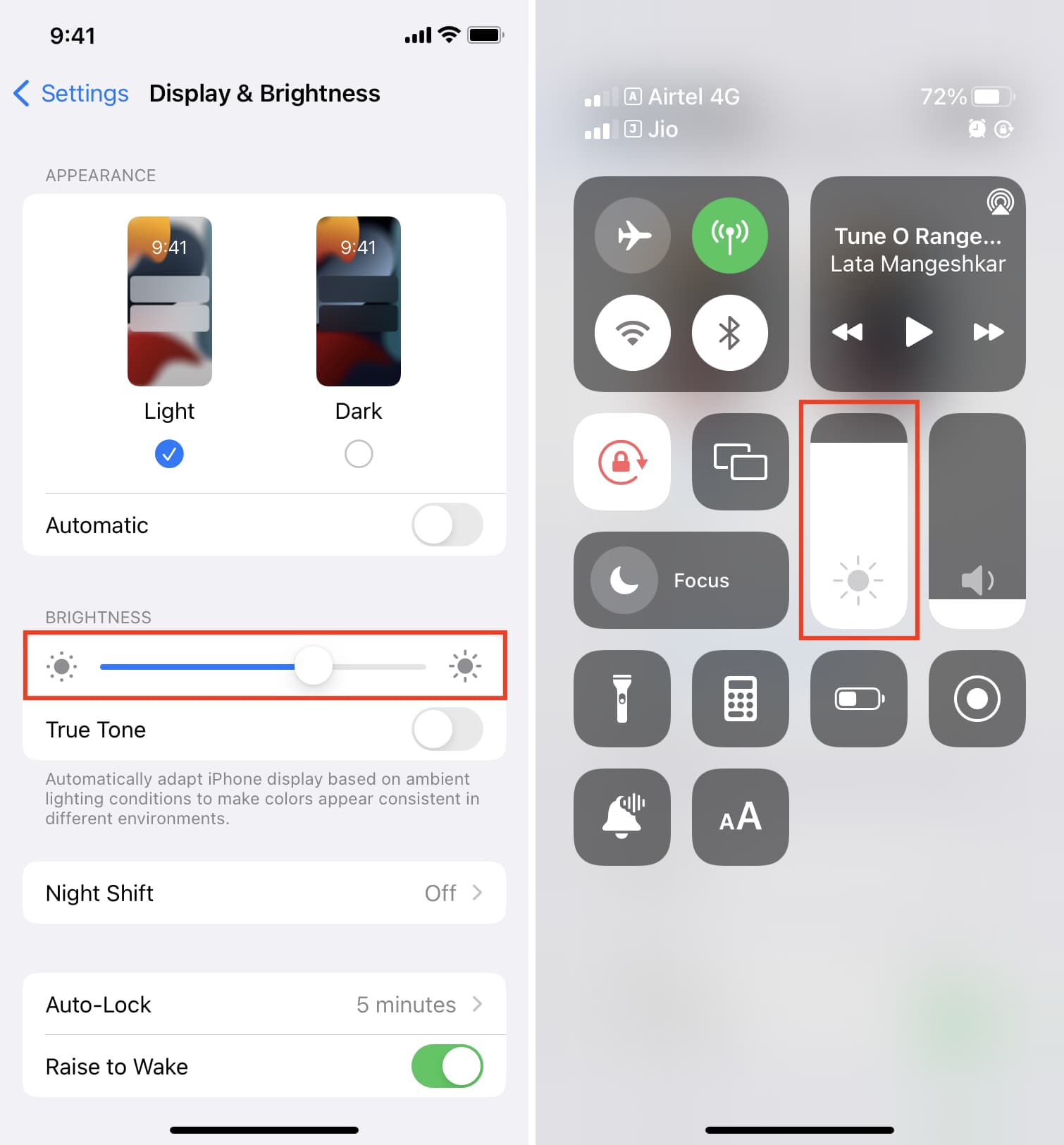 Manually change iPhone screen brightness