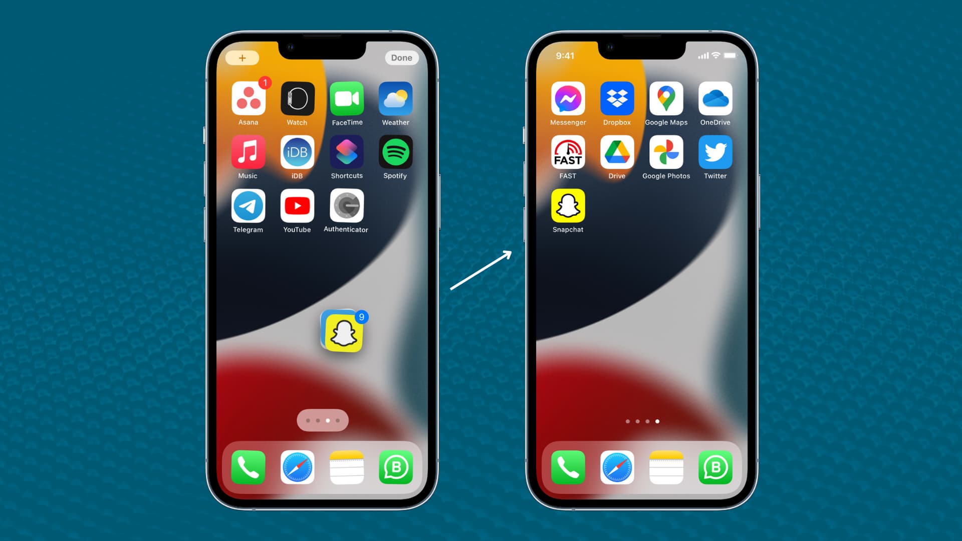 Move many apps iPhone at once on the Home Screen