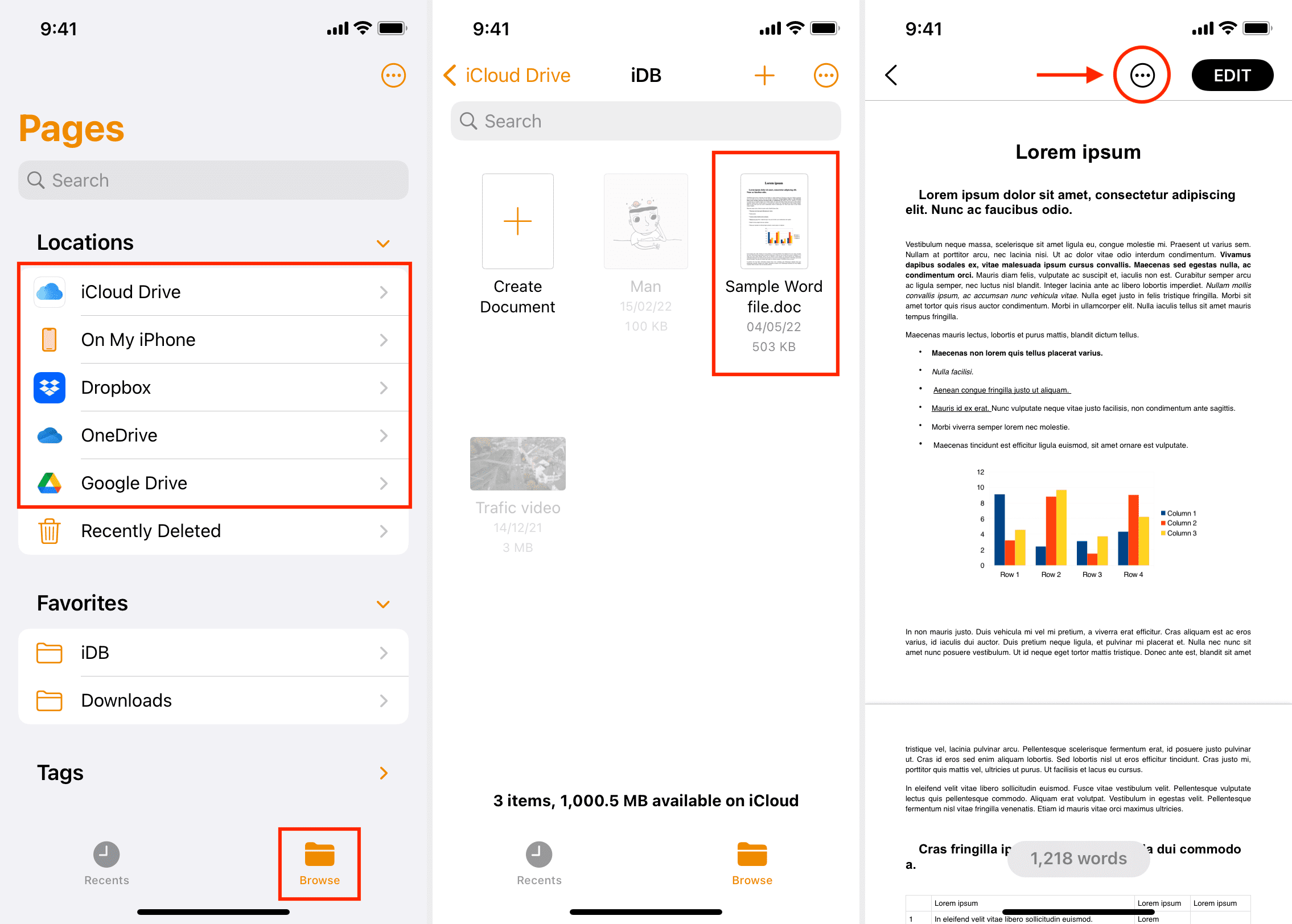 Open Word file in iOS Pages