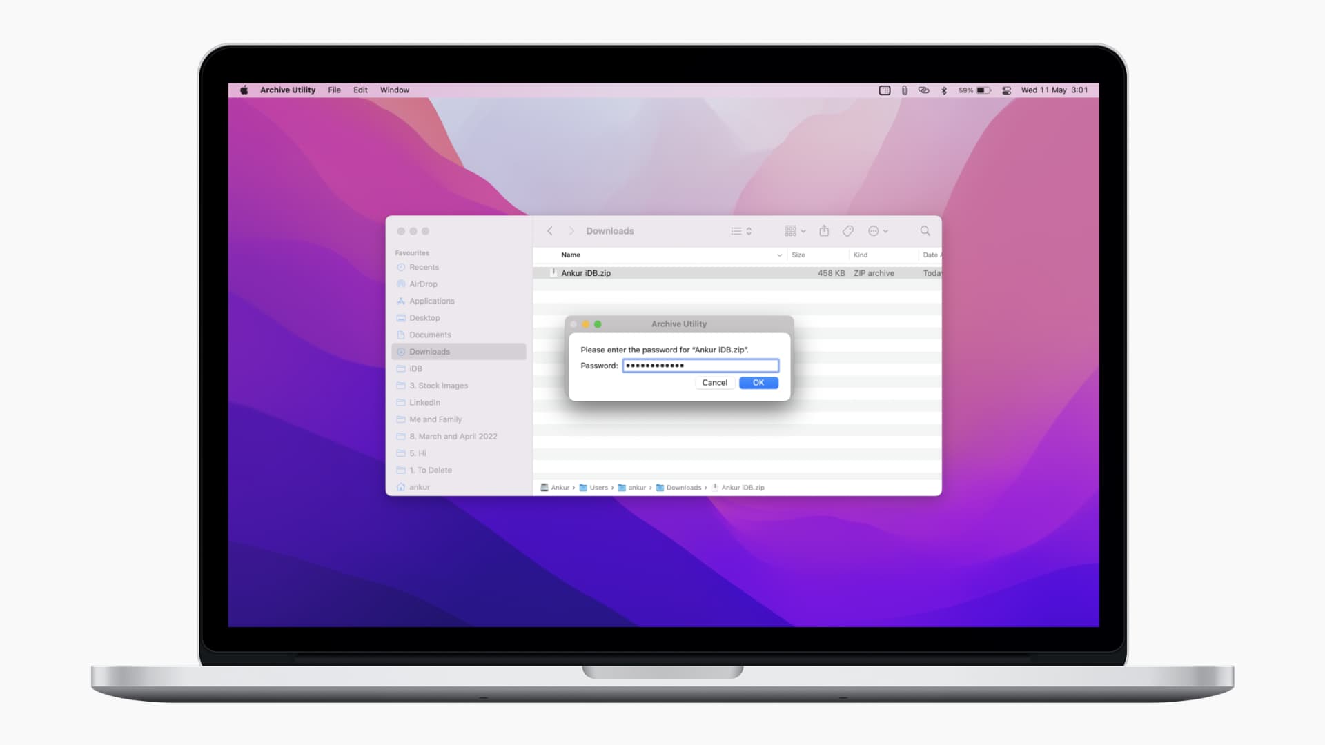 Password protect ZIP file on your Mac