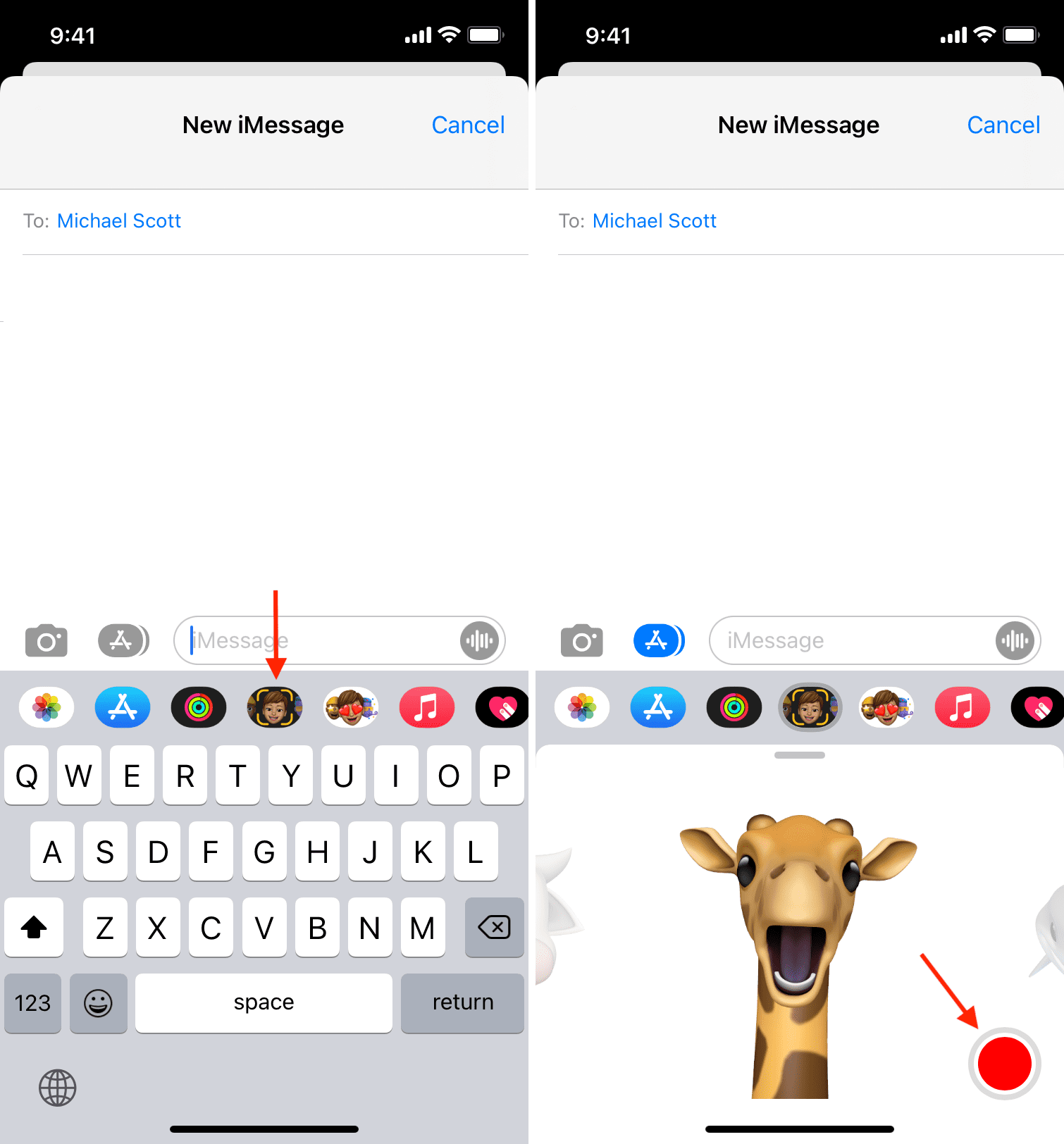 Send Memoji in iMessage iPhone