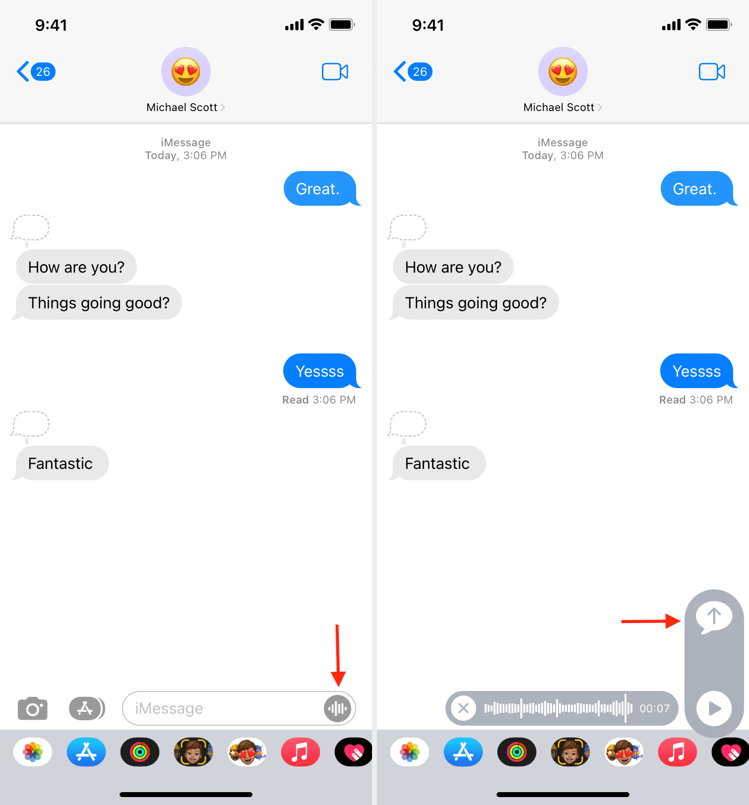 Send a voice note on iMessage